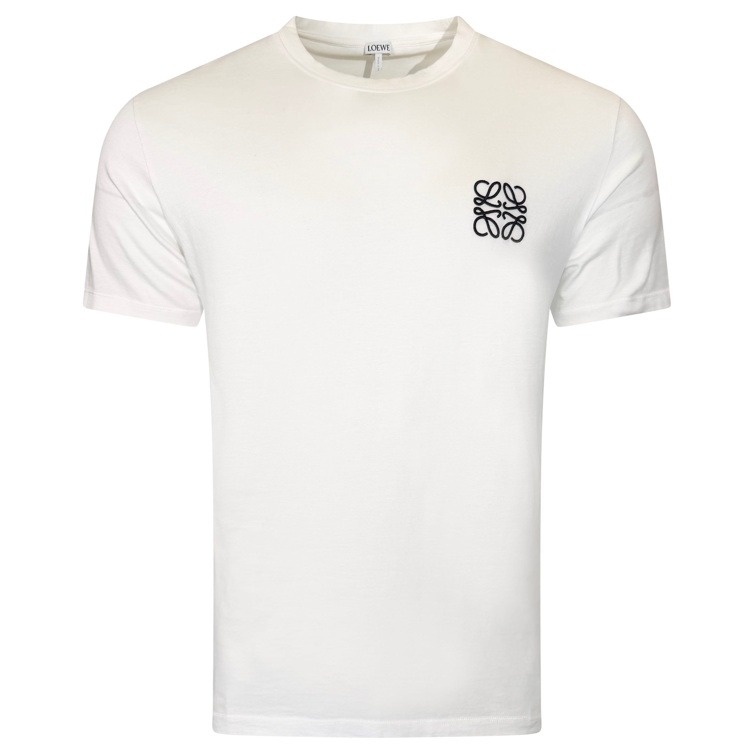 LOEWE WHITE EMBROIDERED T SHIRT - LARGE | PRE OWNED - Affluent ArchivesUsed HIGH END DESIGNER CLOTHING
