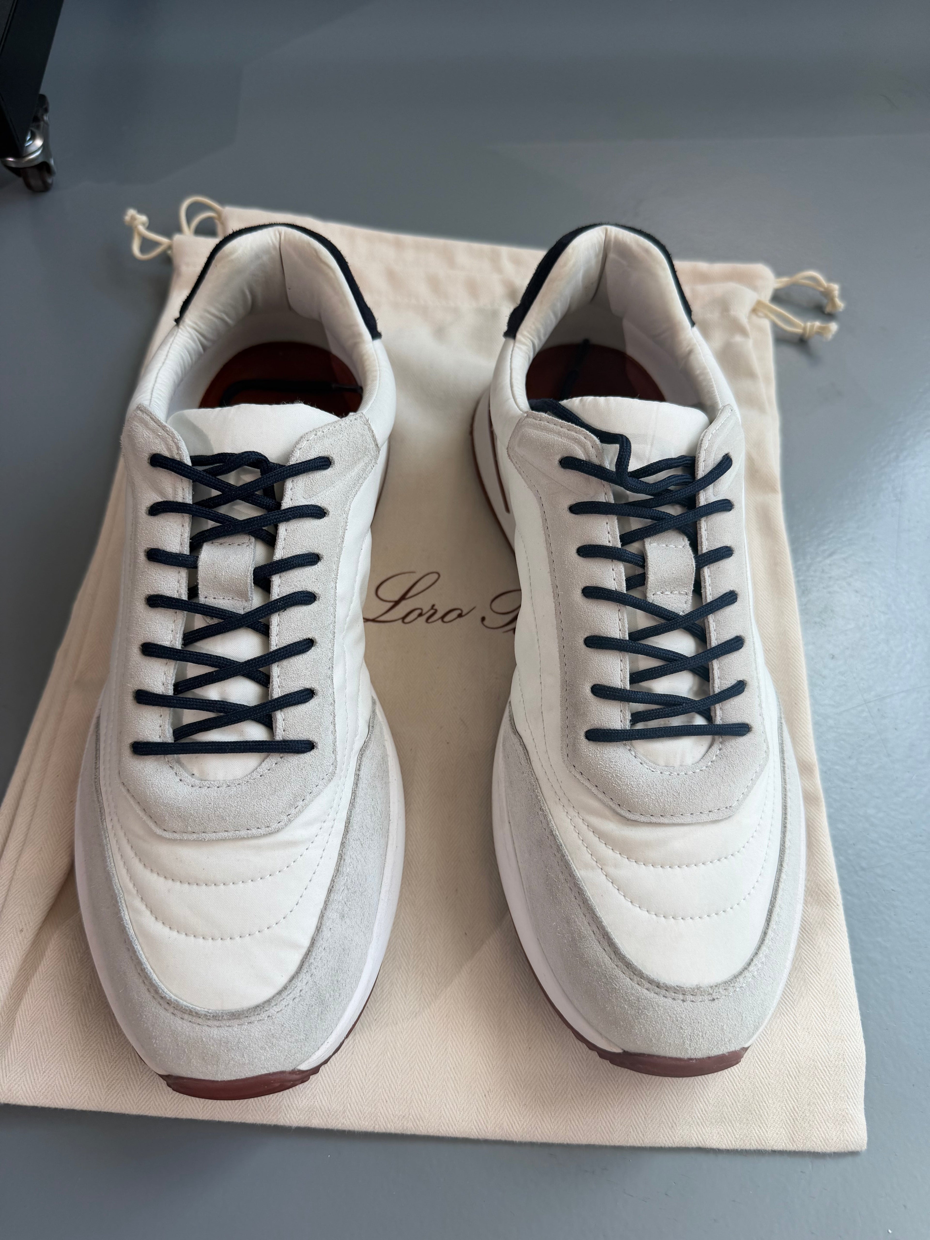 LORO PIANA WHITE WEEKEND WALK TRAINER - UK 8.5 (Fits 9) | PRE OWNED - Affluent ArchivesUsed HIGH END DESIGNER CLOTHING