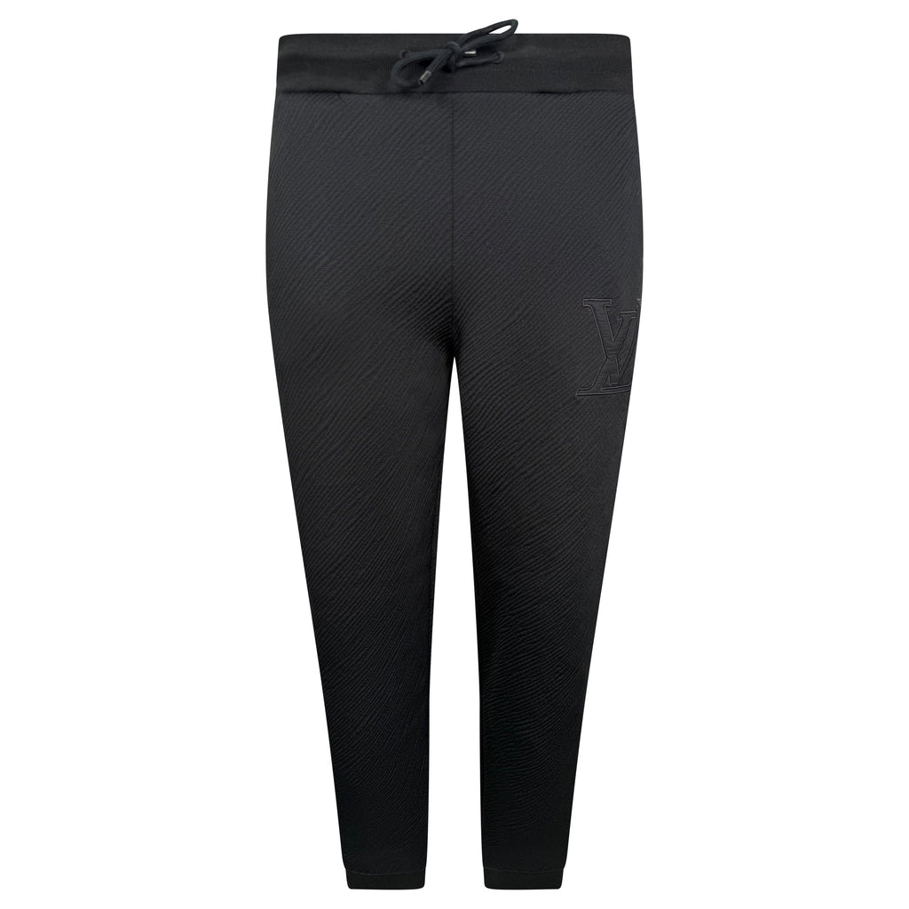 LOUIS VUITON RIBBED LV LOGO TRACK PANTS BLACK - LARGE - Affluent ArchivesUsed HIGH END DESIGNER CLOTHING