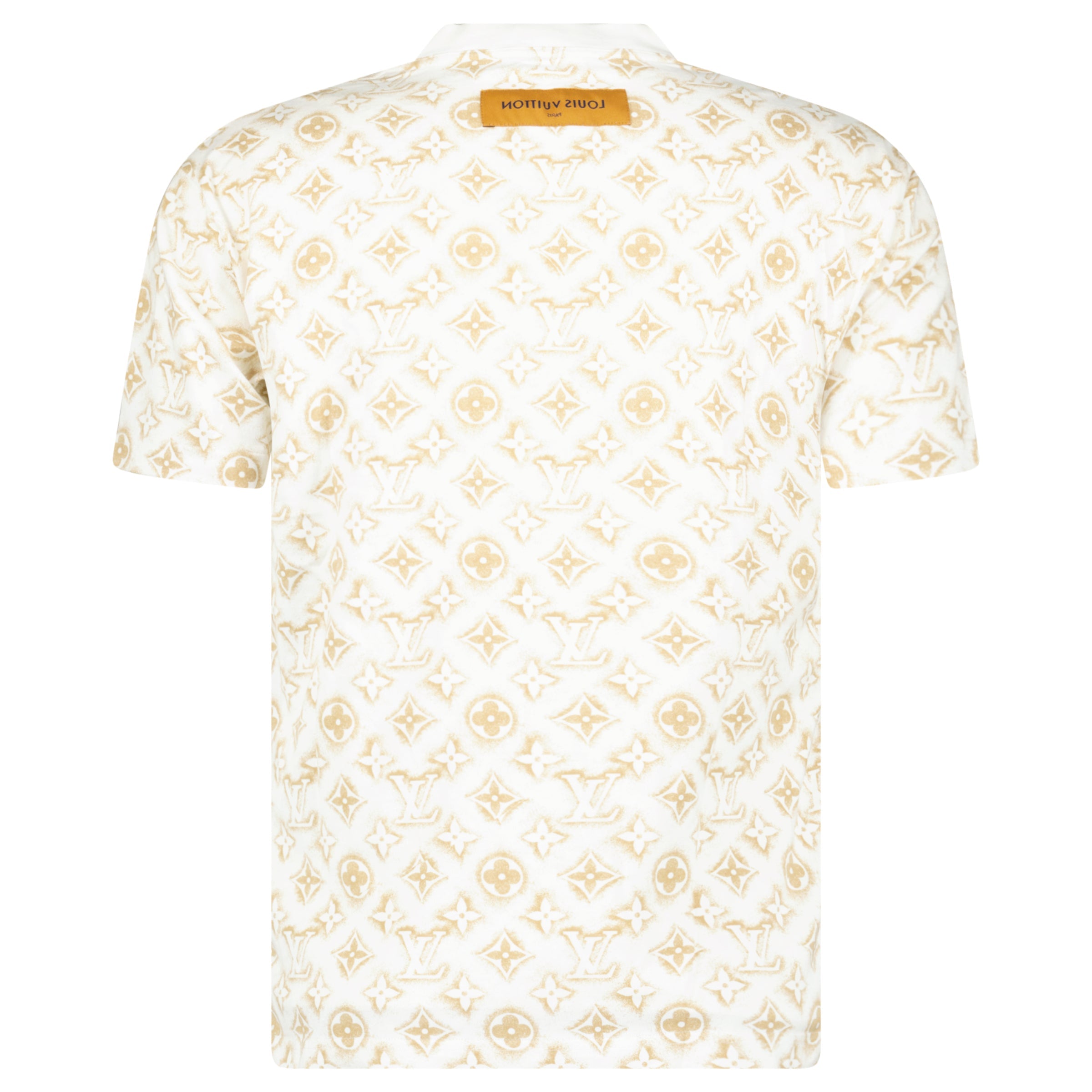 LOUIS VUITTION WHITE / BEIGE MONOGRAM T SHIRT - SMALL - Affluent ArchivesUsed HIGH END DESIGNER CLOTHING