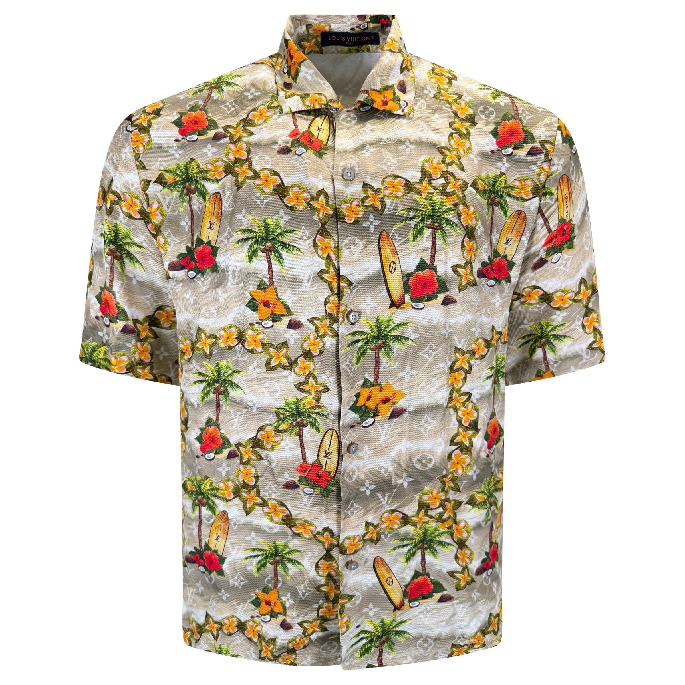 LOUIS VUITTON ALOHOA MONOGRAM SHIRT - LARGE | PRE OWNED - Affluent ArchivesUsed HIGH END DESIGNER CLOTHING