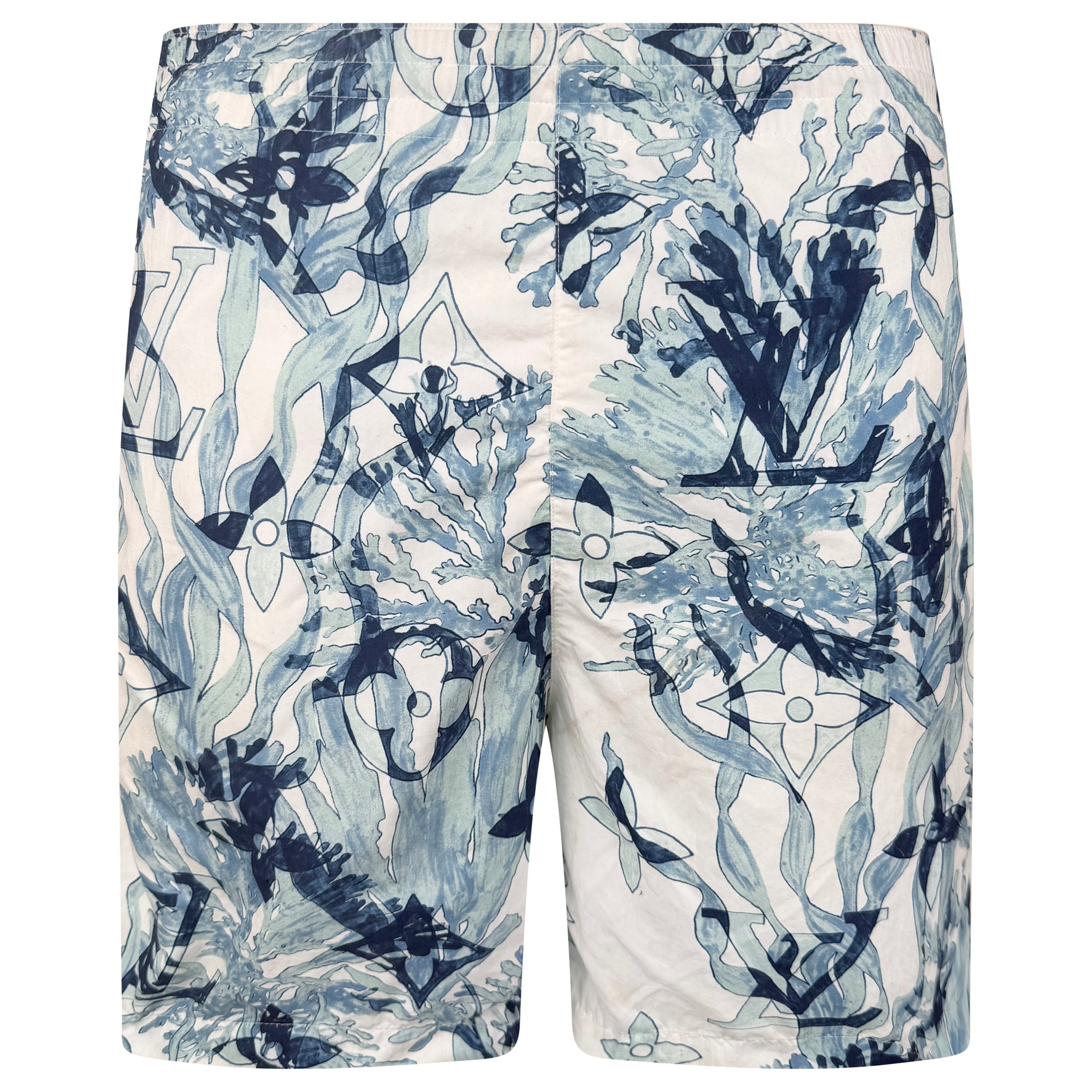 LOUIS VUITTON AQUA GARDEN SWIM SHORTS - LARGE | PRE OWNED - Affluent ArchivesUsed HIGH END DESIGNER CLOTHING