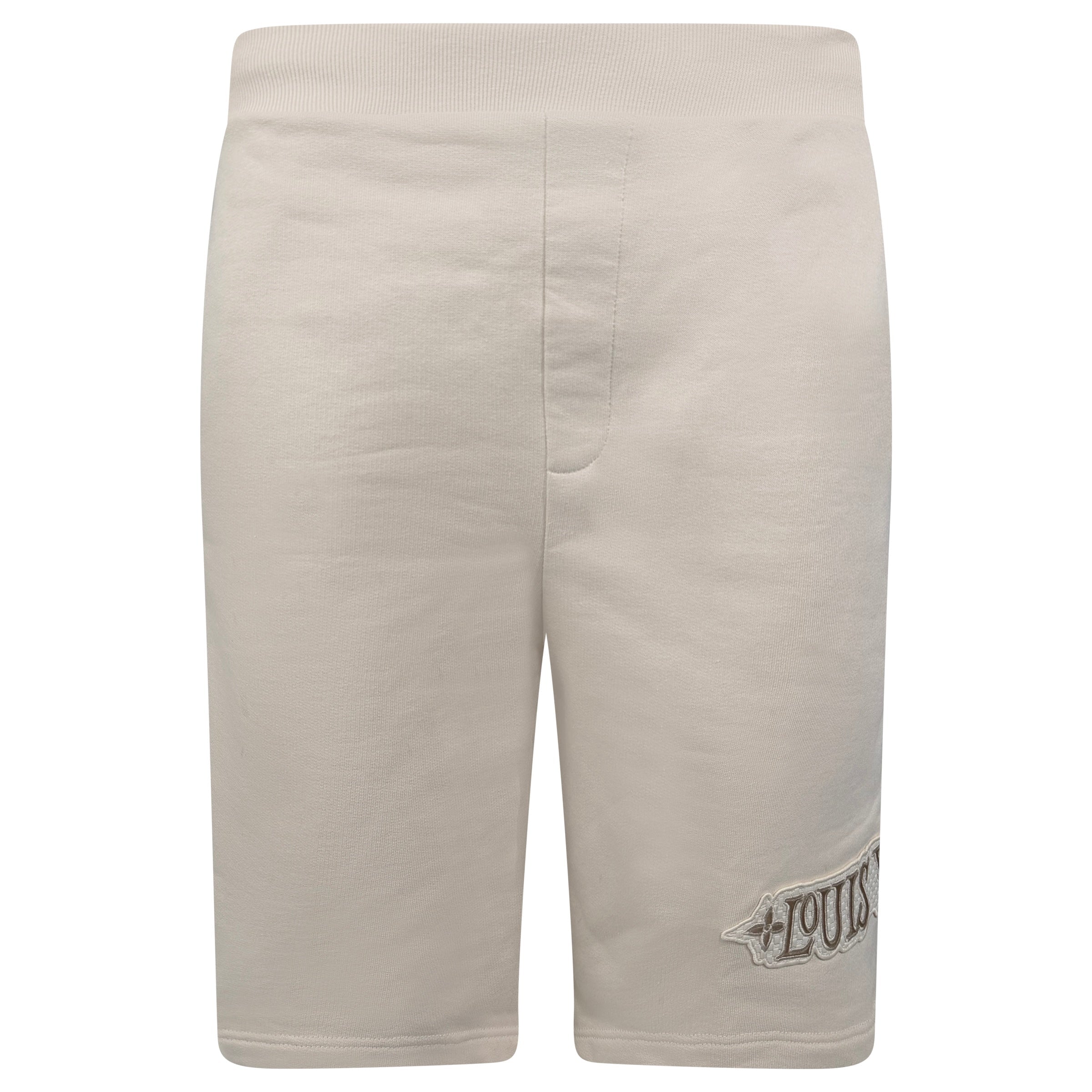 LOUIS VUITTON BEIGE EMBROIDERED SHORTS - LARGE | NEW WITH TAGS - Affluent ArchivesUsed HIGH END DESIGNER CLOTHING