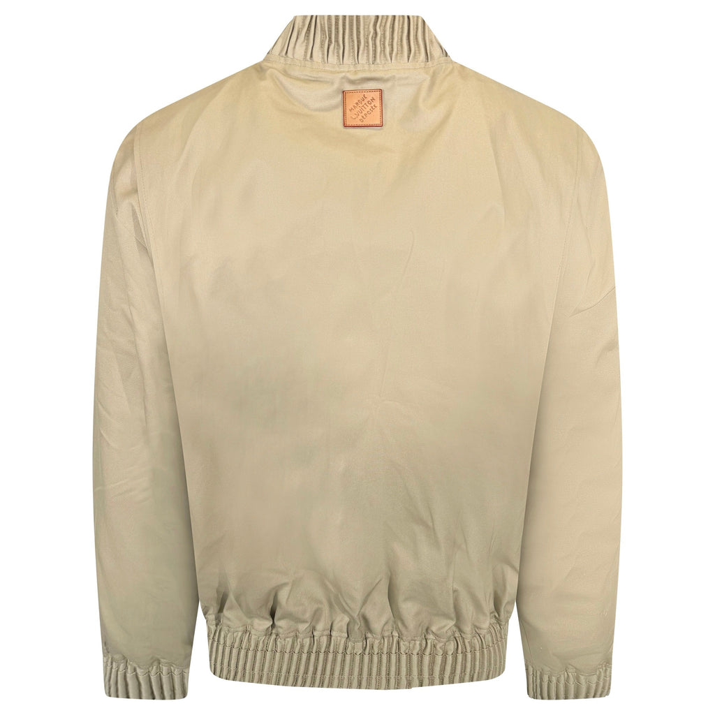 LOUIS VUITTON BEIGE VARSITY BOMBER JACKET - XL (Fits Large) | PRE OWNED - Affluent ArchivesUsed HIGH END DESIGNER CLOTHING