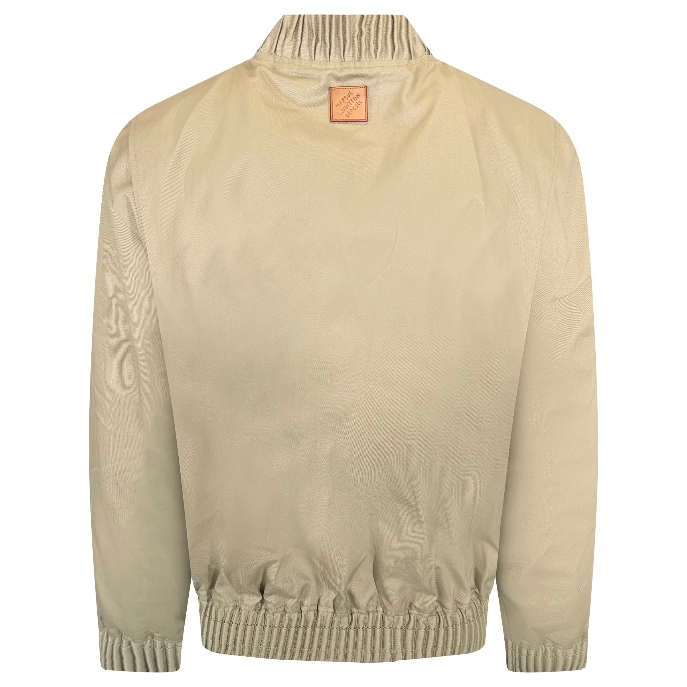 LOUIS VUITTON BEIGE VARSITY BOMBER JACKET - XL (Fits Large) | PRE OWNED - Affluent ArchivesUsed HIGH END DESIGNER CLOTHING
