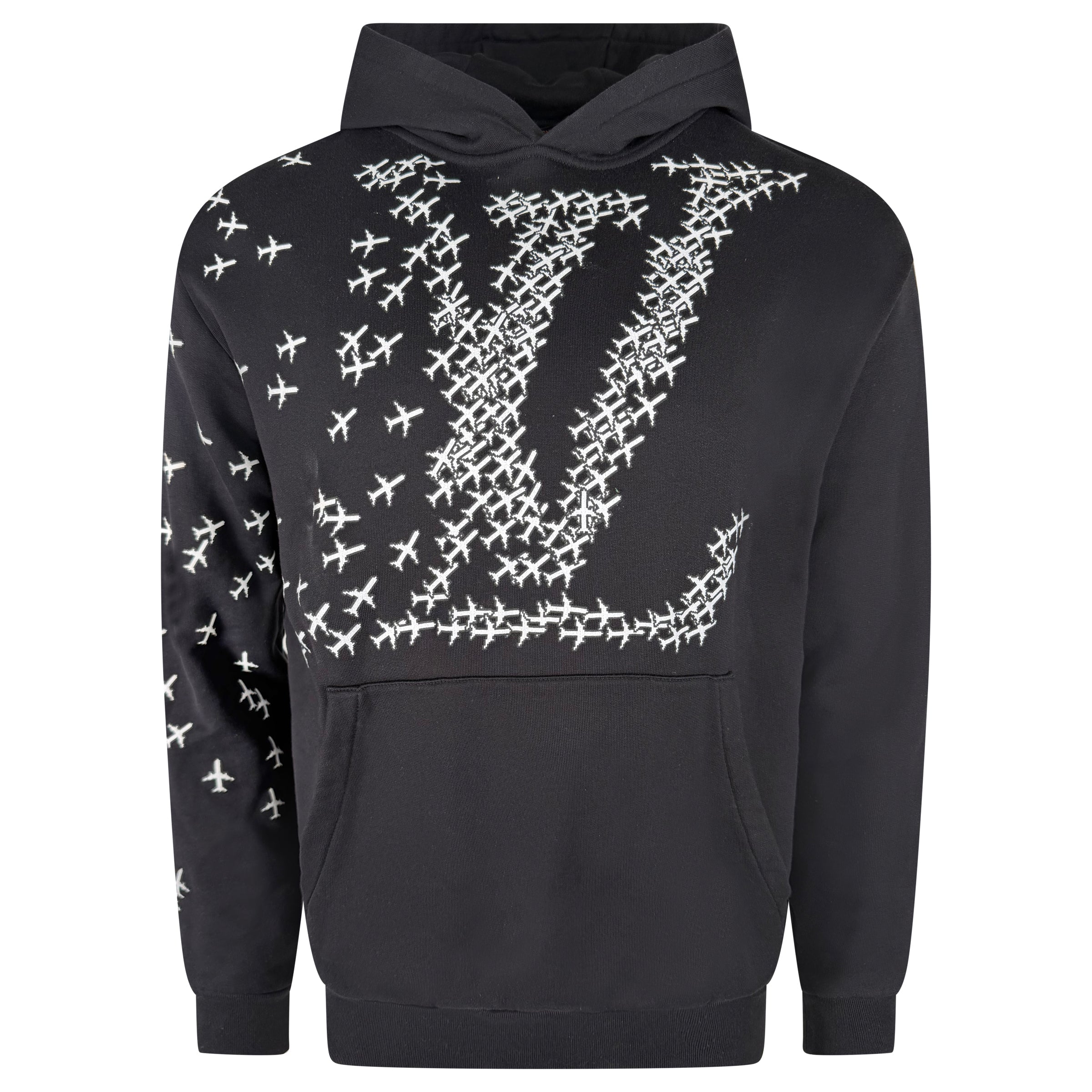 LOUIS VUITTON BLACK 2054 PLANES HOODIE - LARGE | PRE OWNED - Affluent ArchivesUsed HIGH END DESIGNER CLOTHING