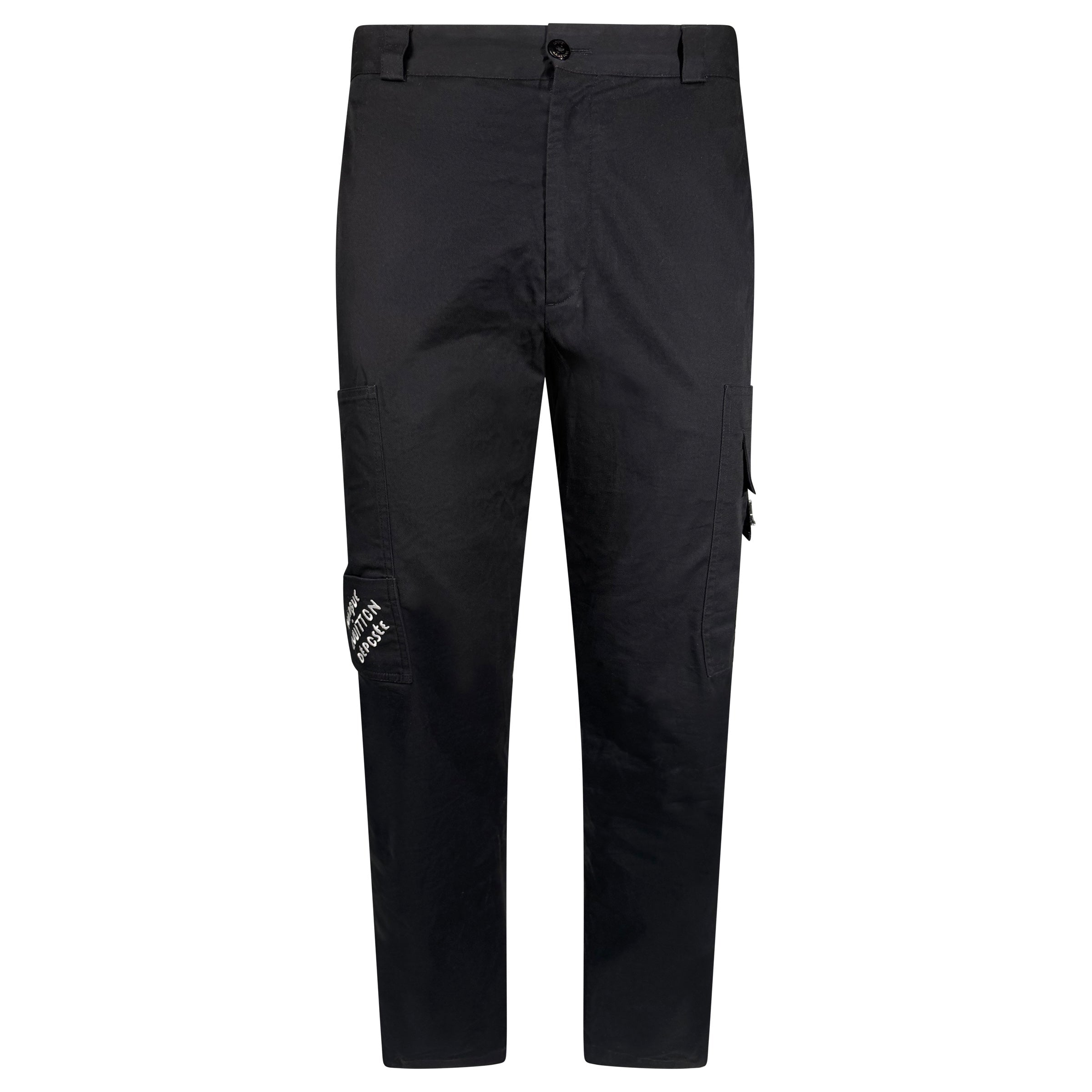 LOUIS VUITTON BLACK CARGO TROUSERS - 52 Fit (34W/32L) | PRE OWNED - Affluent ArchivesUsed HIGH END DESIGNER CLOTHING