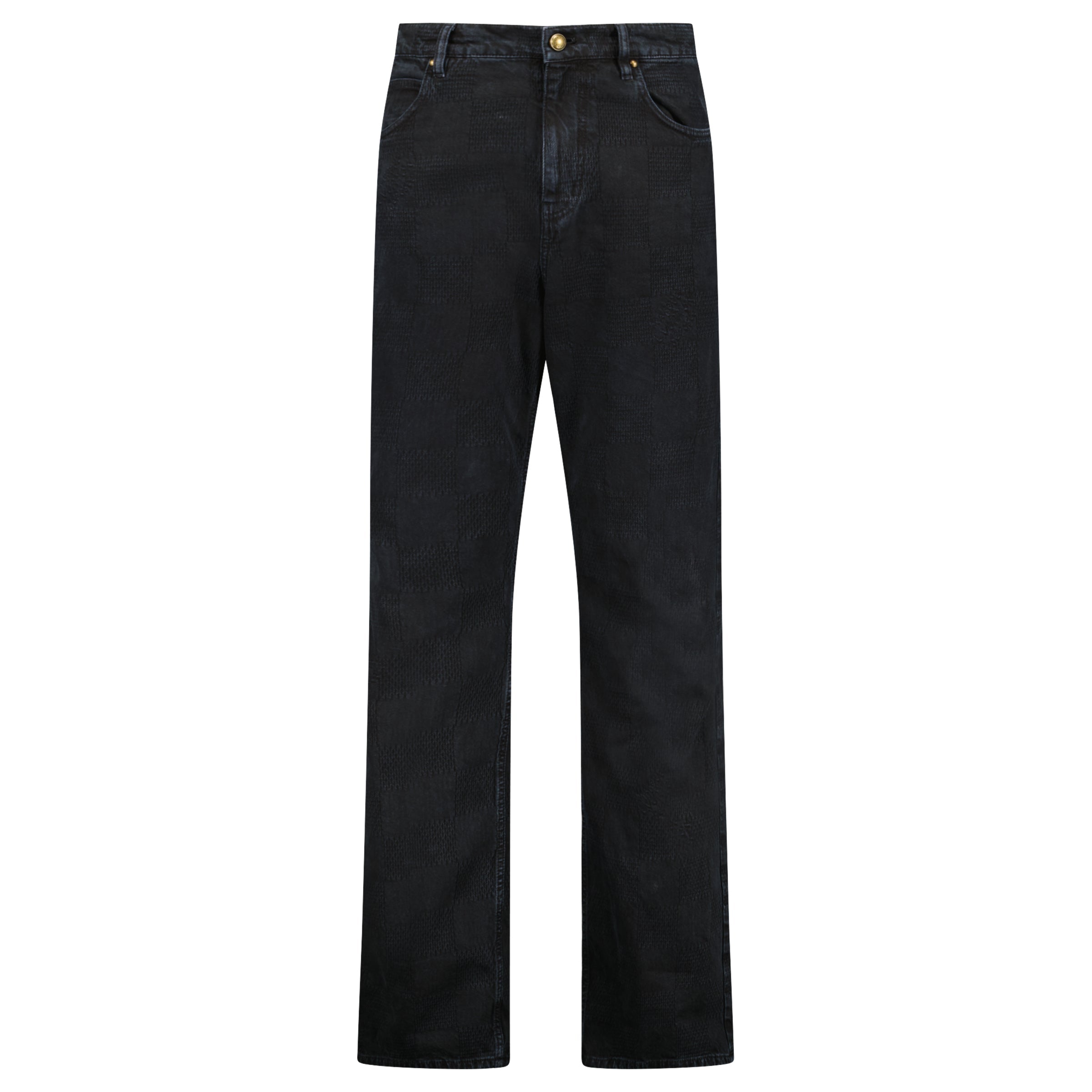 LOUIS VUITTON BLACK DAMIER JEANS - 30W / 32L | PRE OWNED - Affluent ArchivesUsed HIGH END DESIGNER CLOTHING
