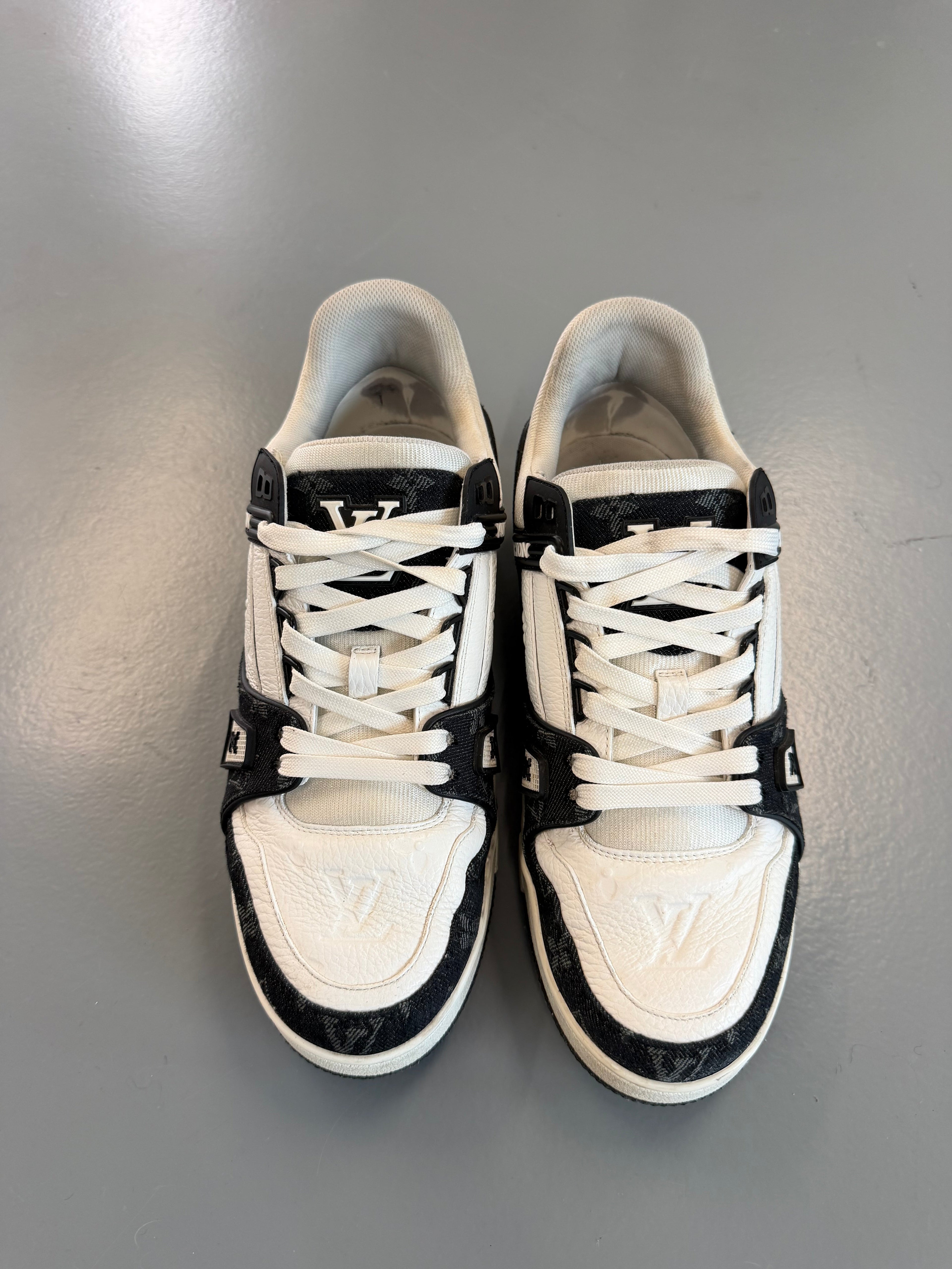 LOUIS VUITTON BLACK DENIM TRAINER - UK 7 (Fit 8) - Affluent ArchivesUsed HIGH END DESIGNER CLOTHING