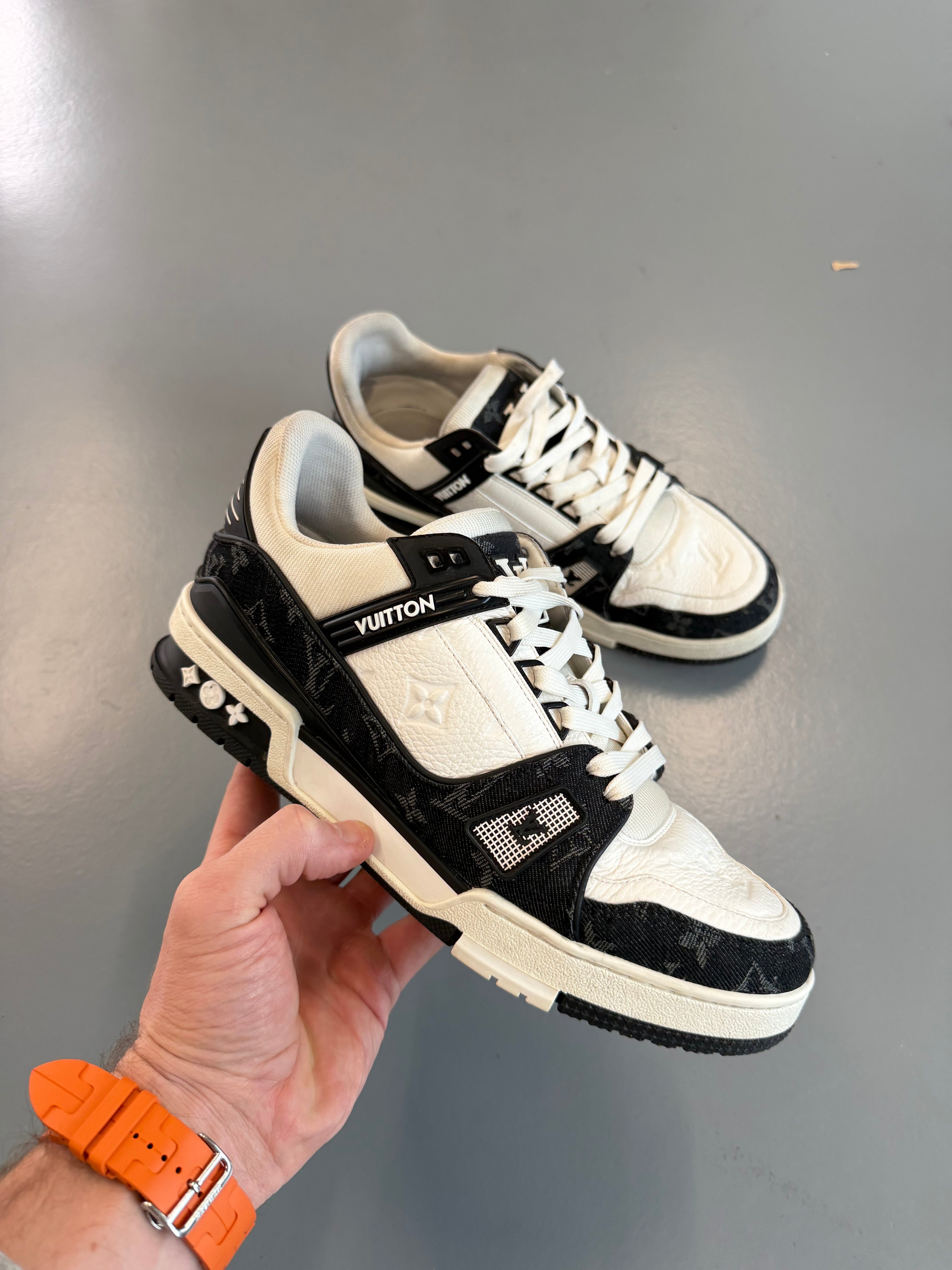 LOUIS VUITTON BLACK DENIM TRAINER - UK 7 (Fit 8) - Affluent ArchivesUsed HIGH END DESIGNER CLOTHING