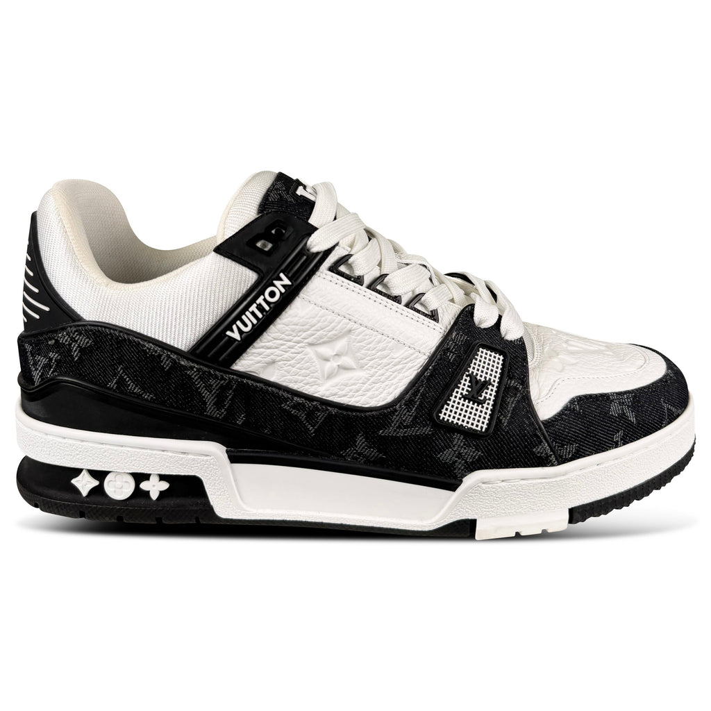 LOUIS VUITTON BLACK DENIM TRAINER - UK 7 (Fit 8) | PRE OWNED - Affluent ArchivesUsed HIGH END DESIGNER CLOTHING