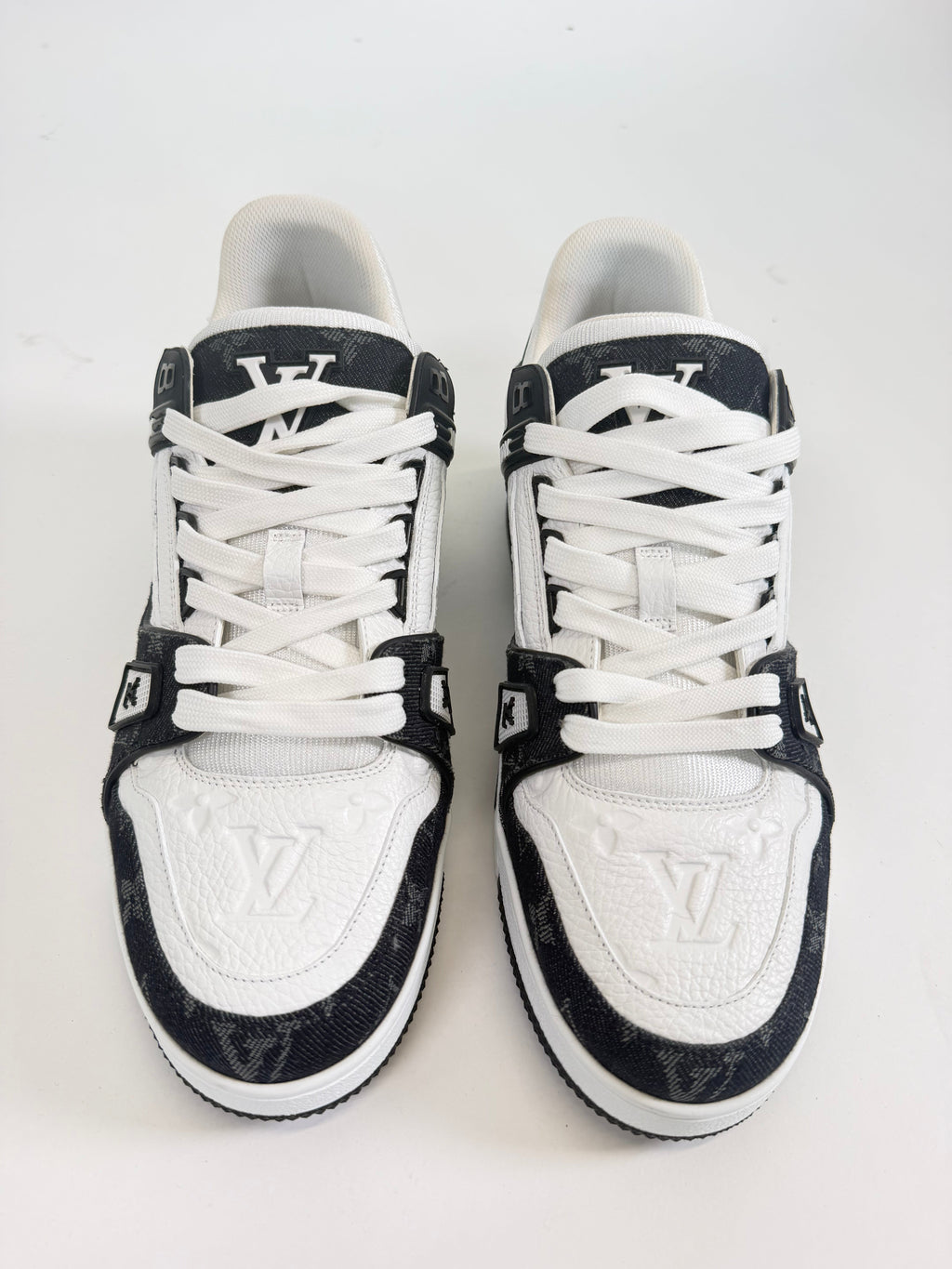 LOUIS VUITTON BLACK DENIM TRAINER - UK 7 (Fit 8) | PRE OWNED - Affluent ArchivesUsed HIGH END DESIGNER CLOTHING