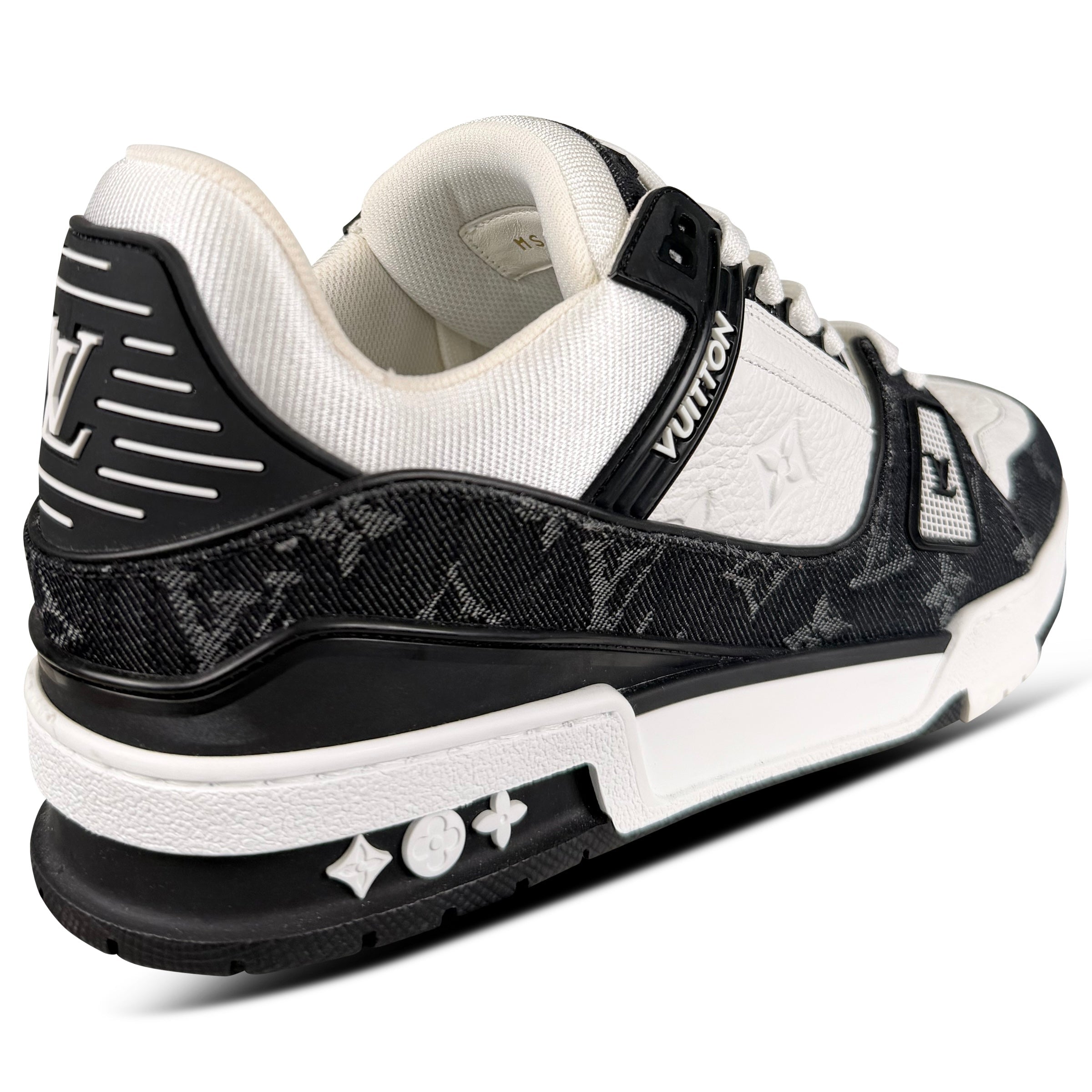 LOUIS VUITTON BLACK DENIM TRAINER - UK 7 (Fit 8) | PRE OWNED - Affluent ArchivesUsed HIGH END DESIGNER CLOTHING