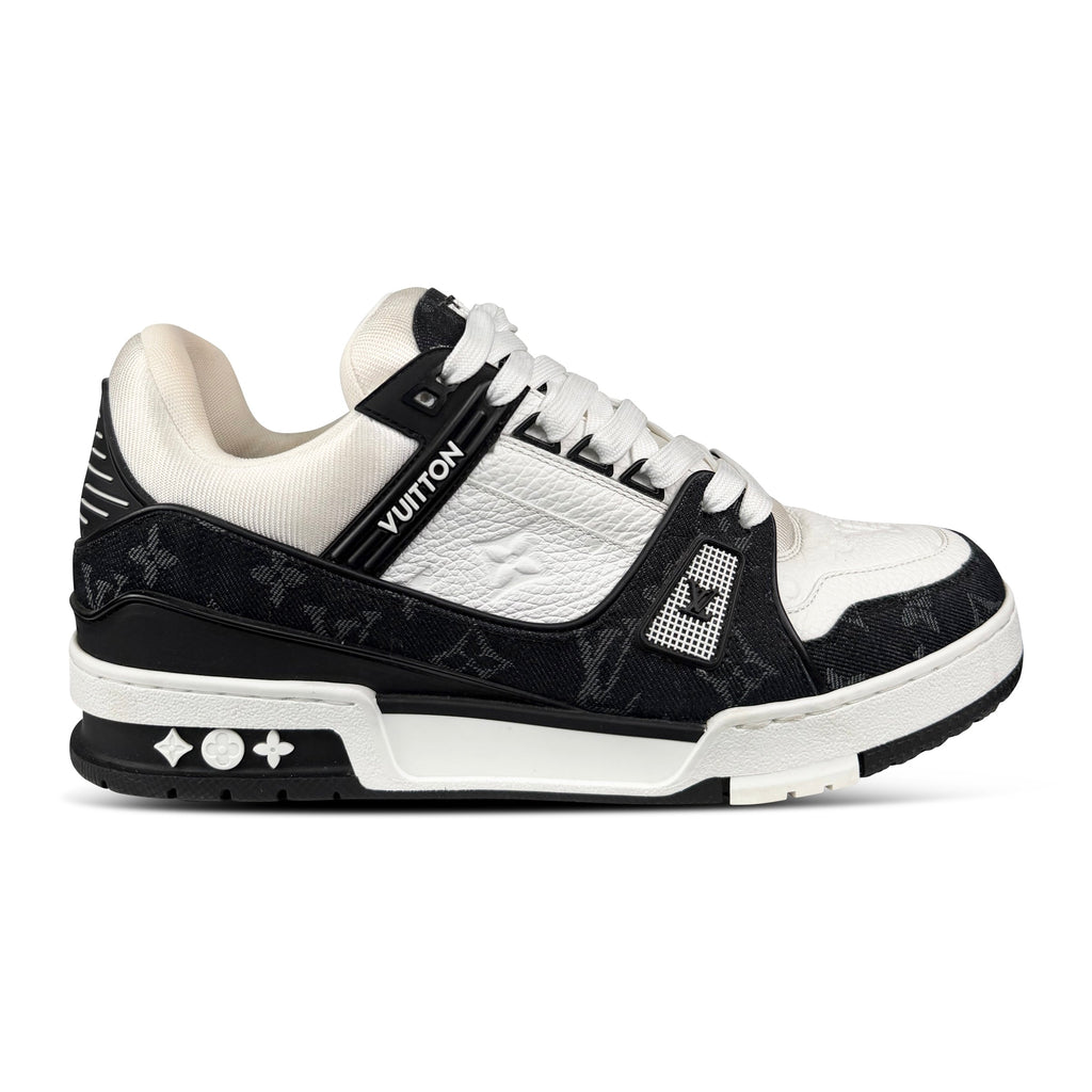 LOUIS VUITTON BLACK DENIM TRAINER - UK 8.5 (Fit 9.5) - Affluent ArchivesUsed HIGH END DESIGNER CLOTHING
