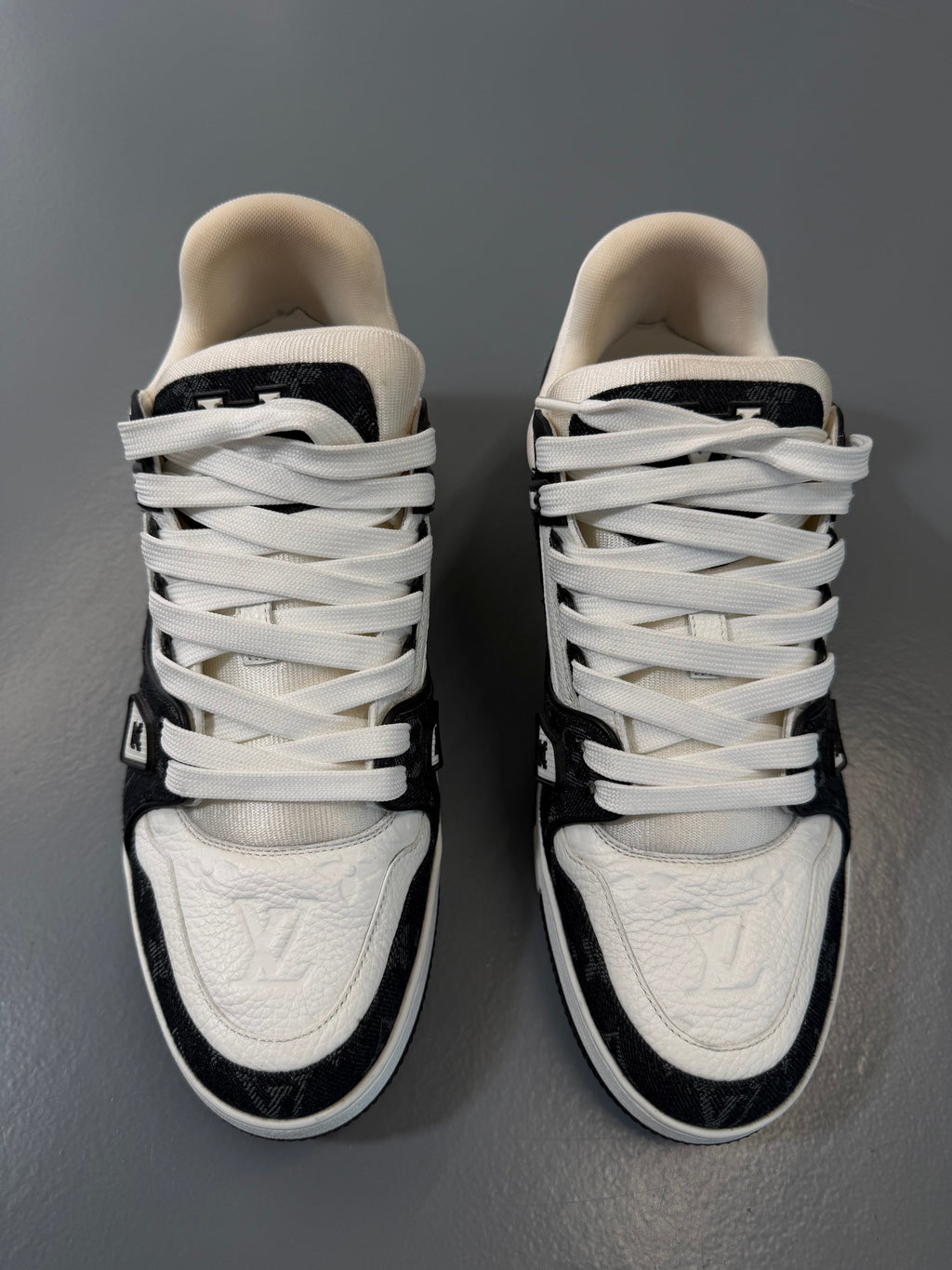 LOUIS VUITTON BLACK DENIM TRAINER - UK 8.5 (Fit 9.5) - Affluent ArchivesUsed HIGH END DESIGNER CLOTHING