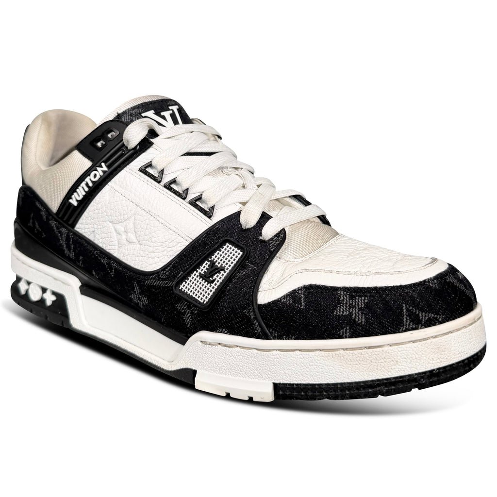 LOUIS VUITTON BLACK DENIM TRAINER - UK 9 (Fits 10) | PRE OWNED - Affluent ArchivesUsed HIGH END DESIGNER CLOTHING