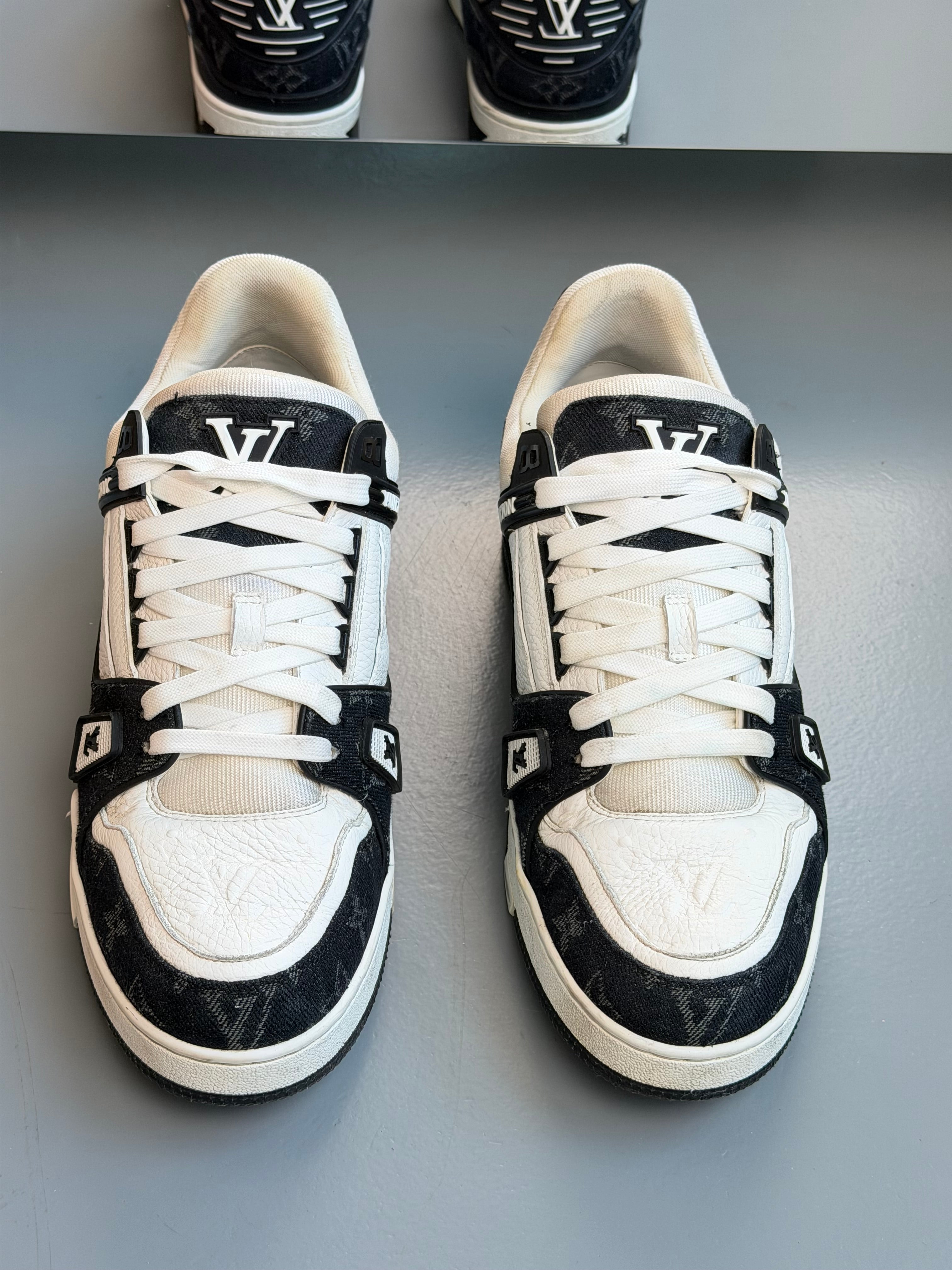 LOUIS VUITTON BLACK DENIM TRAINER - UK 9 (Fits 10) | PRE OWNED - Affluent ArchivesUsed HIGH END DESIGNER CLOTHING