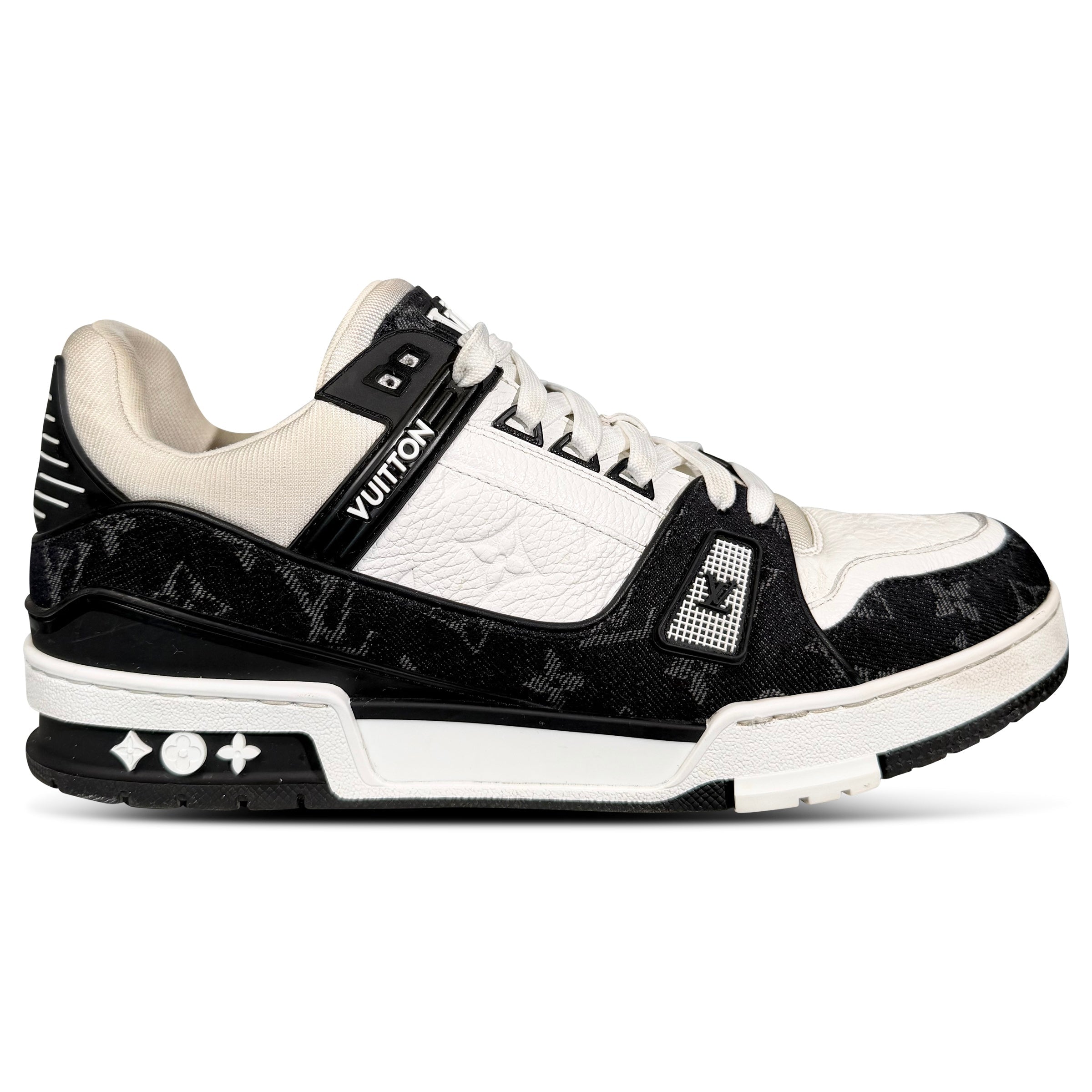 LOUIS VUITTON BLACK DENIM TRAINER - UK 9 (Fits 10) | PRE OWNED - Affluent ArchivesUsed HIGH END DESIGNER CLOTHING