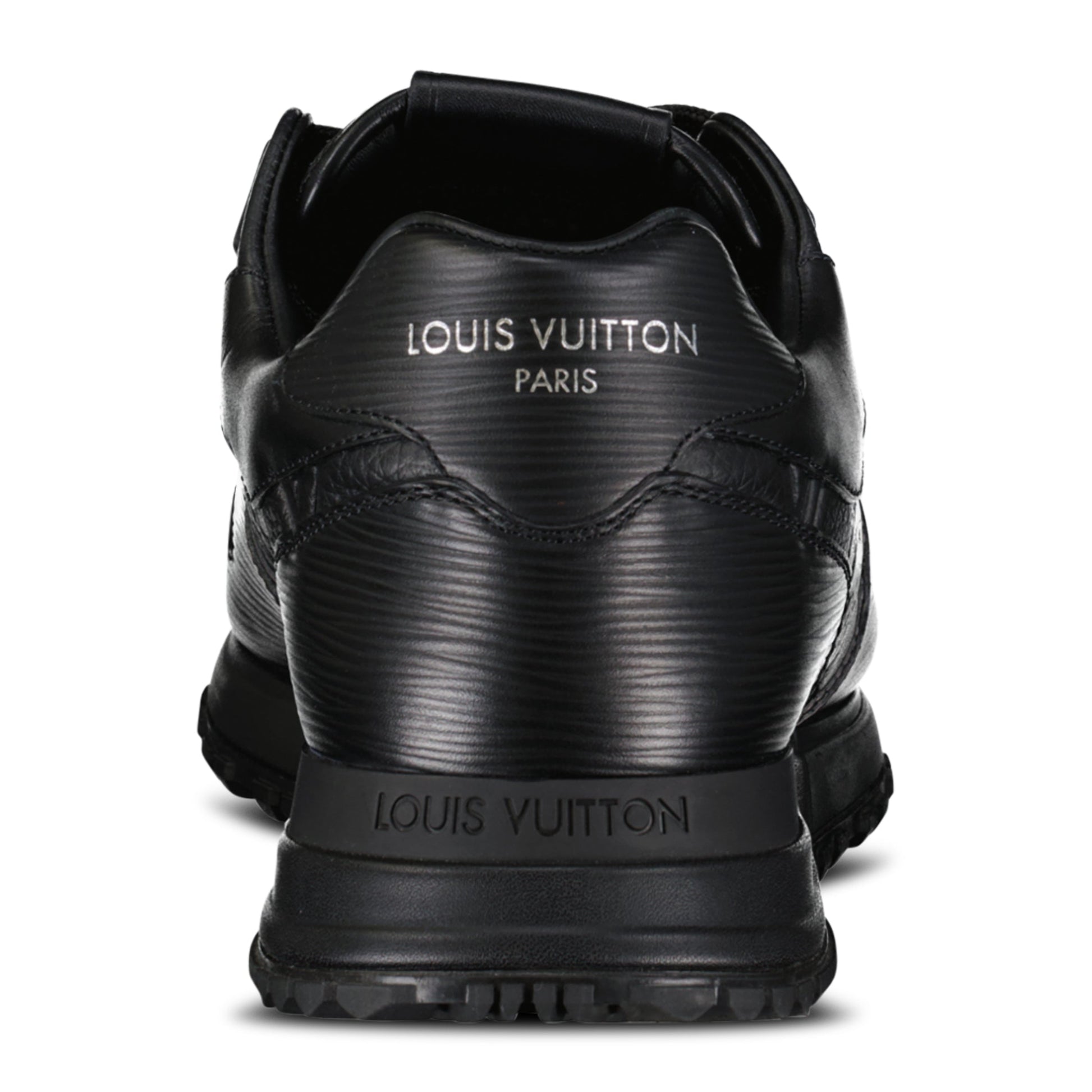 LOUIS VUITTON BLACK EMBOSSED RUNAWAY TRAINER - UK 8 (Fit 9) NEW - Affluent ArchivesUsed HIGH END DESIGNER CLOTHING