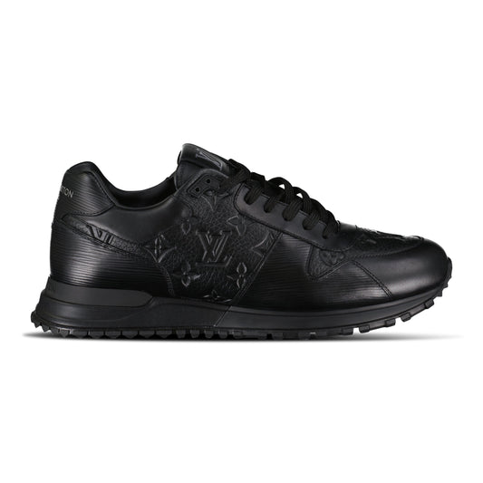 LOUIS VUITTON BLACK EMBOSSED RUNAWAY TRAINER - UK 8 (Fit 9) NEW - Affluent ArchivesUsed HIGH END DESIGNER CLOTHING