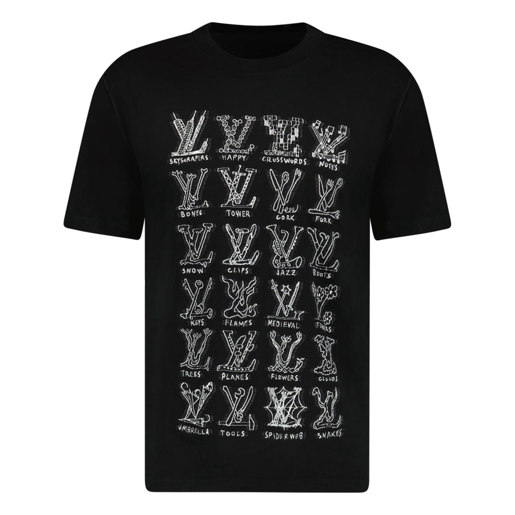 LOUIS VUITTON BLACK LOGO T SHIRT - XXL (Fits L) - Affluent ArchivesUsed HIGH END DESIGNER CLOTHING