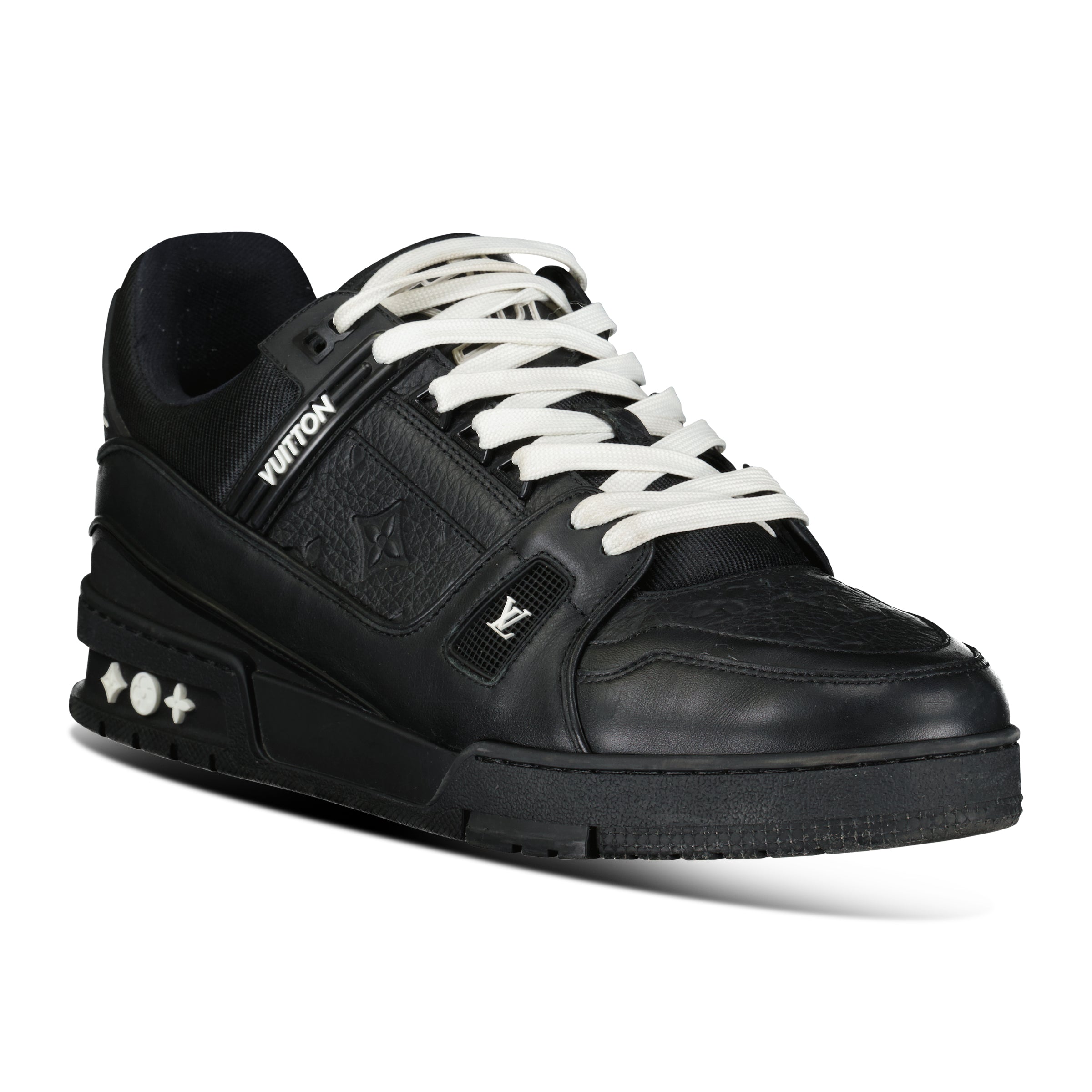 LOUIS VUITTON BLACK LV TRAINER - UK 10 (Fit 11) - Affluent ArchivesUsed HIGH END DESIGNER CLOTHING