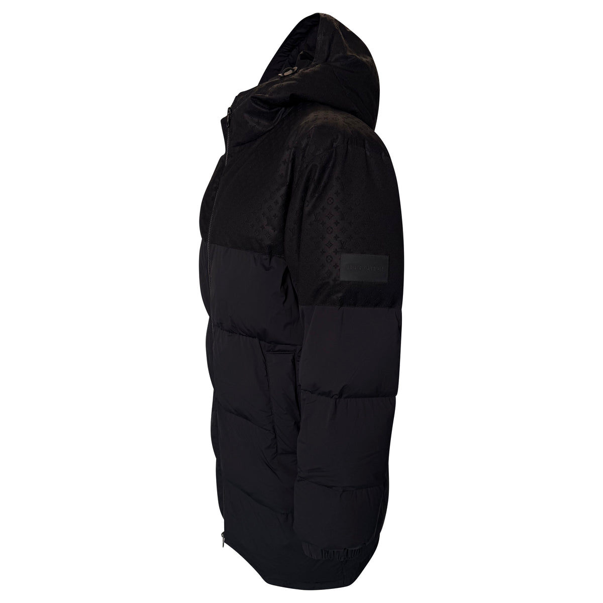 LOUIS VUITTON BLACK MONOGRAM ECODOWN PUFFER COAT - LARGE | PRE OWNED - Affluent ArchivesUsed HIGH END DESIGNER CLOTHING