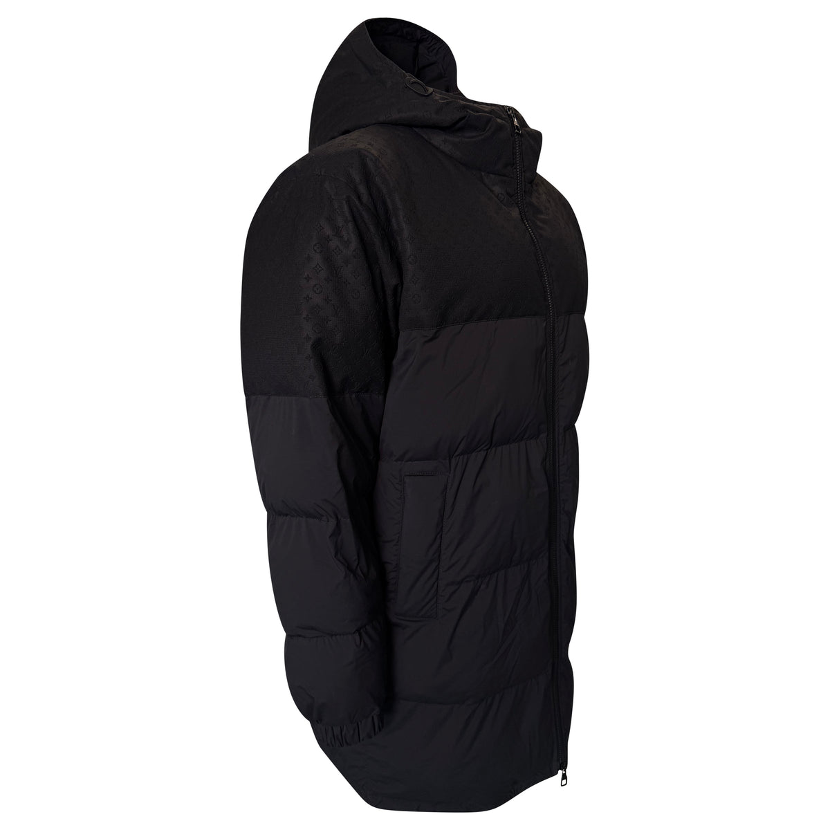 LOUIS VUITTON BLACK MONOGRAM ECODOWN PUFFER COAT - LARGE | PRE OWNED - Affluent ArchivesUsed HIGH END DESIGNER CLOTHING