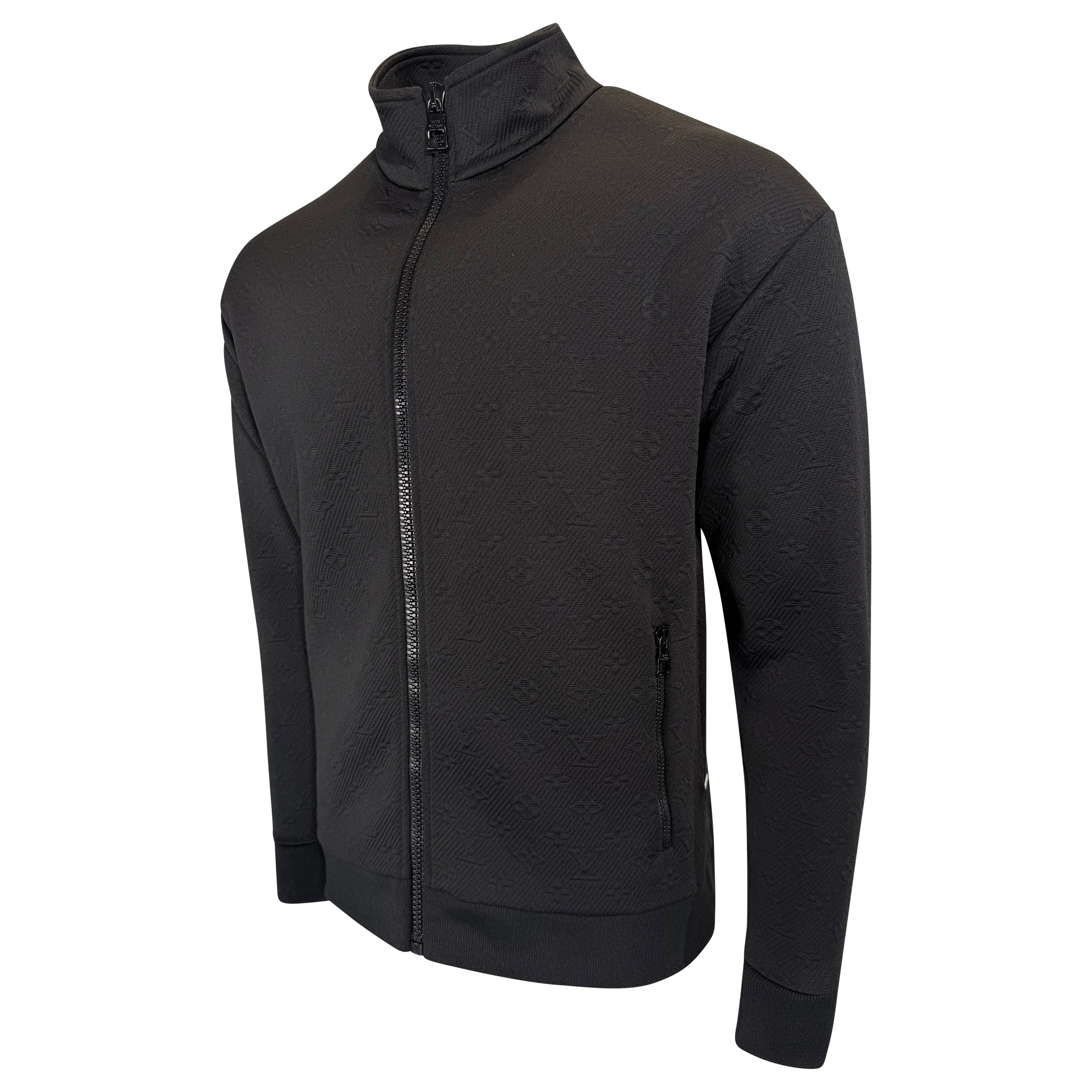 LOUIS VUITTON BLACK MONOGRAM FLEECE JACKET - MEDIUM (Fits Large) | PRE OWNED - Affluent ArchivesUsed HIGH END DESIGNER CLOTHING