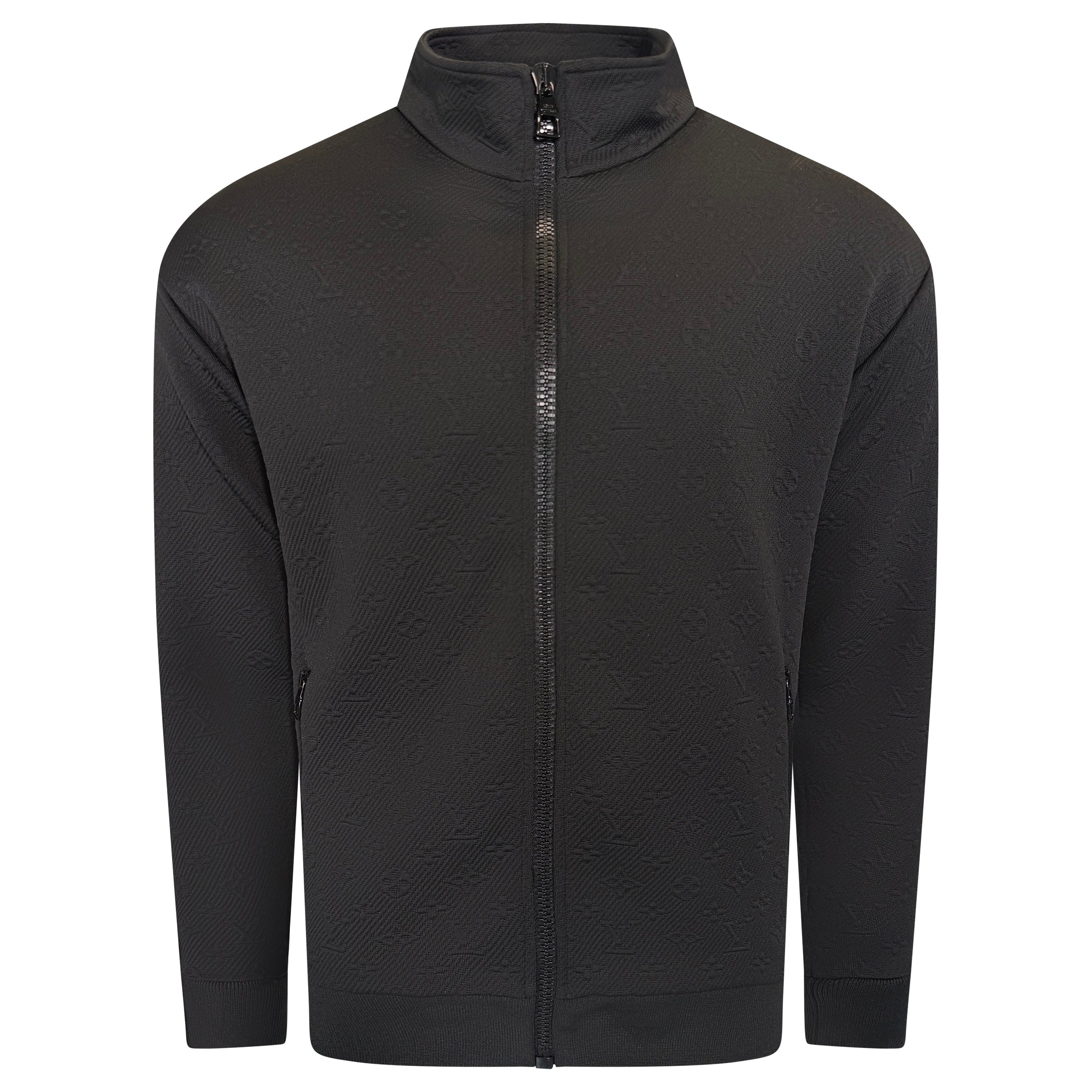 LOUIS VUITTON BLACK MONOGRAM FLEECE JACKET - MEDIUM (Fits Large) | PRE OWNED - Affluent ArchivesUsed HIGH END DESIGNER CLOTHING