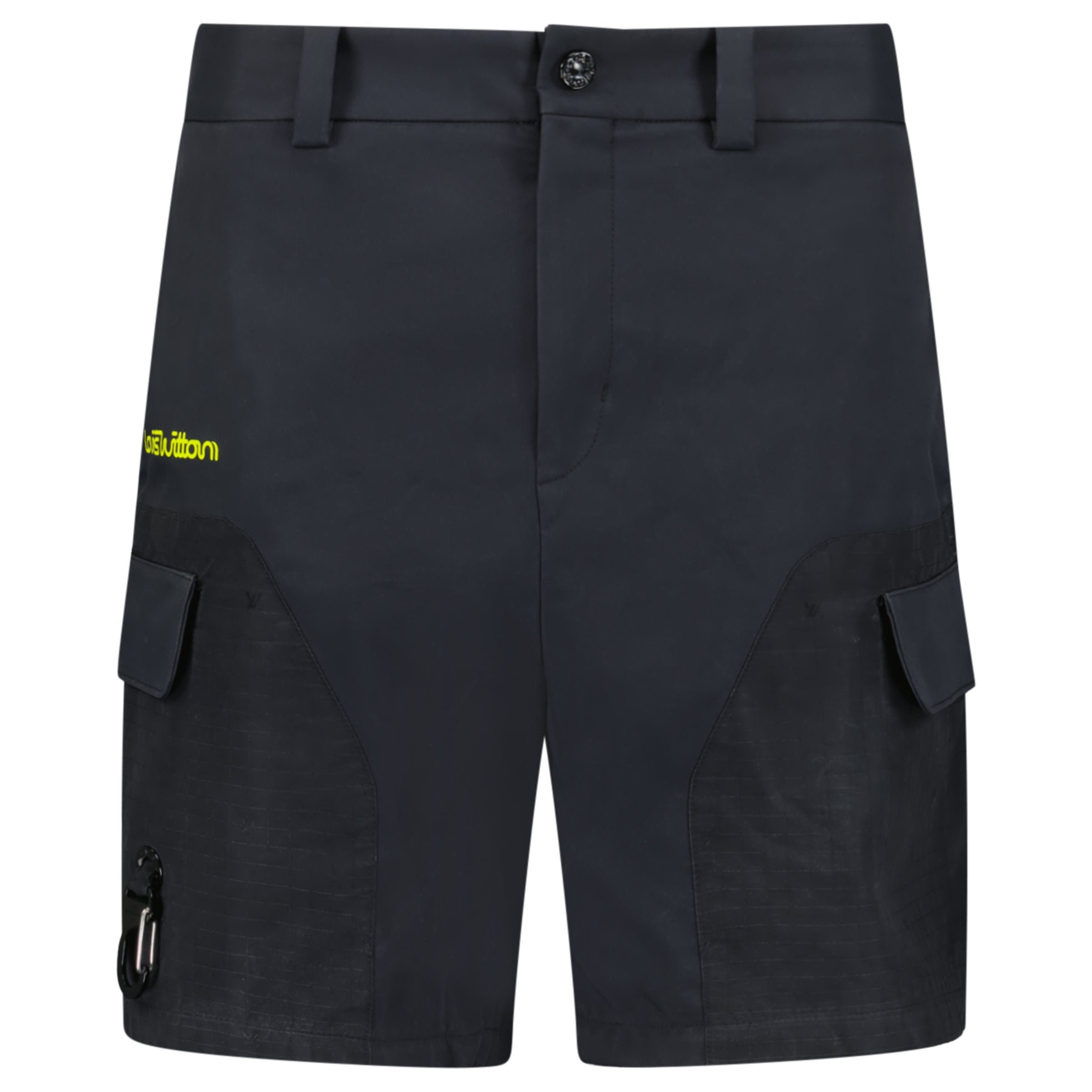 LOUIS VUITTON BLACK NYLON CARGO SHORTS - LARGE (Fit Medium) | PRE OWNED - Affluent ArchivesUsed HIGH END DESIGNER CLOTHING