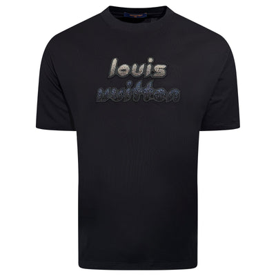 LOUIS VUITTON BLACK SEQUIN T SHIRT - LARGE | PRE OWNED - Affluent ArchivesUsed HIGH END DESIGNER CLOTHING