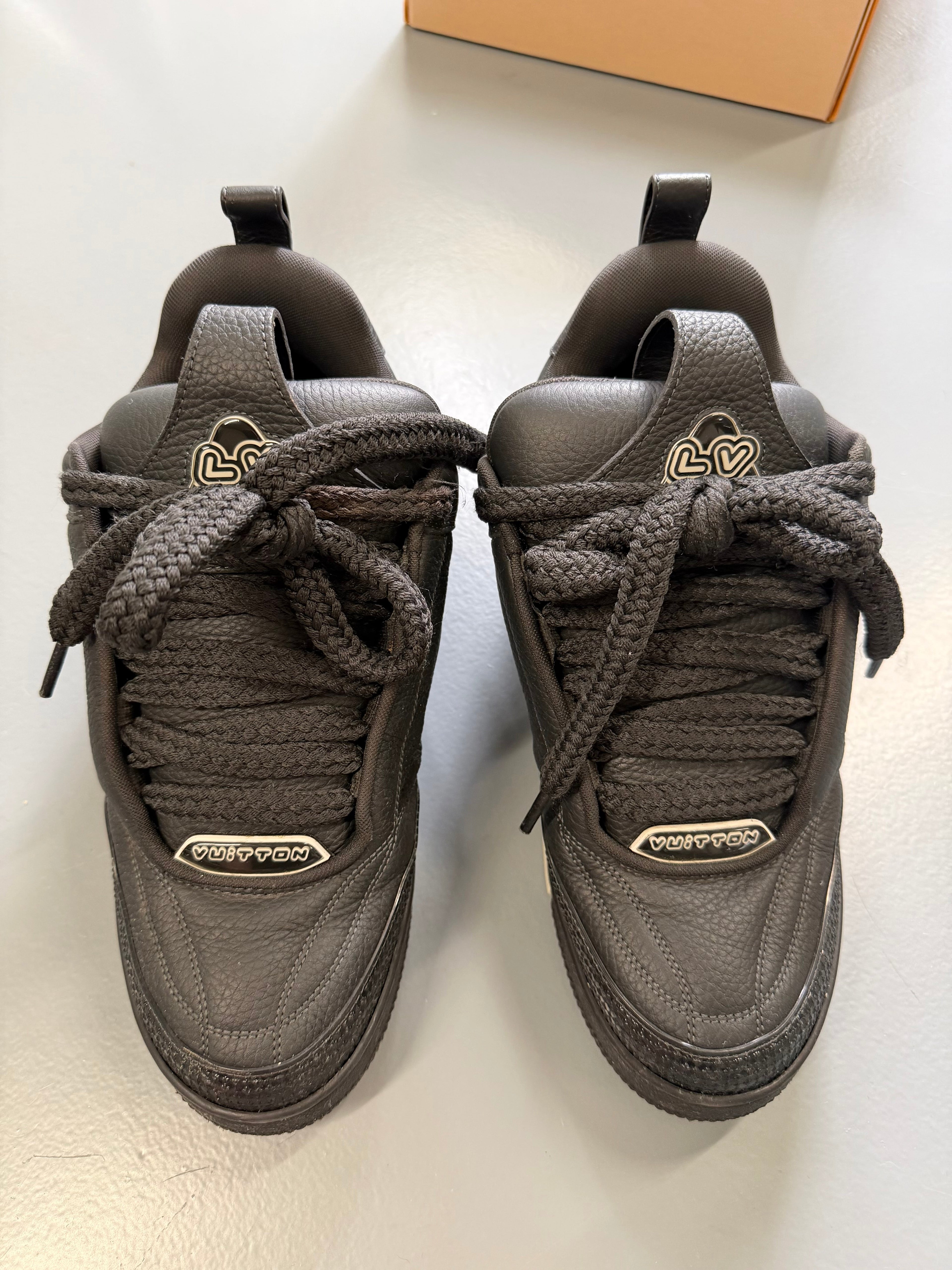 LOUIS VUITTON BLACK SKATE SNEAKER - UK 8 (Fit 9) - Affluent ArchivesUsed HIGH END DESIGNER CLOTHING
