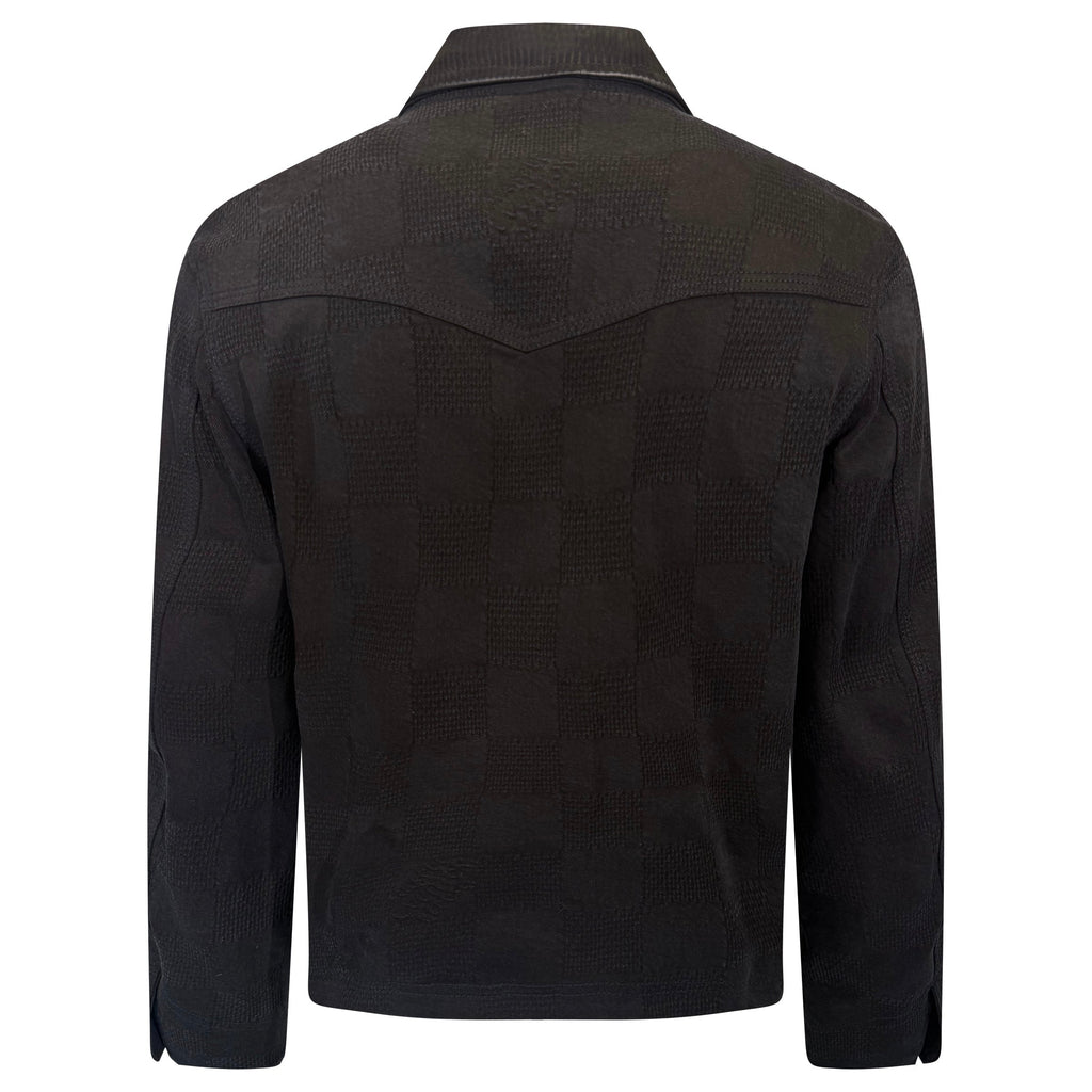 LOUIS VUITTON BLACK WORKER DAMIER JACKET - SMALL (Fits Medium) | PRE OWNED - Affluent ArchivesUsed HIGH END DESIGNER CLOTHING