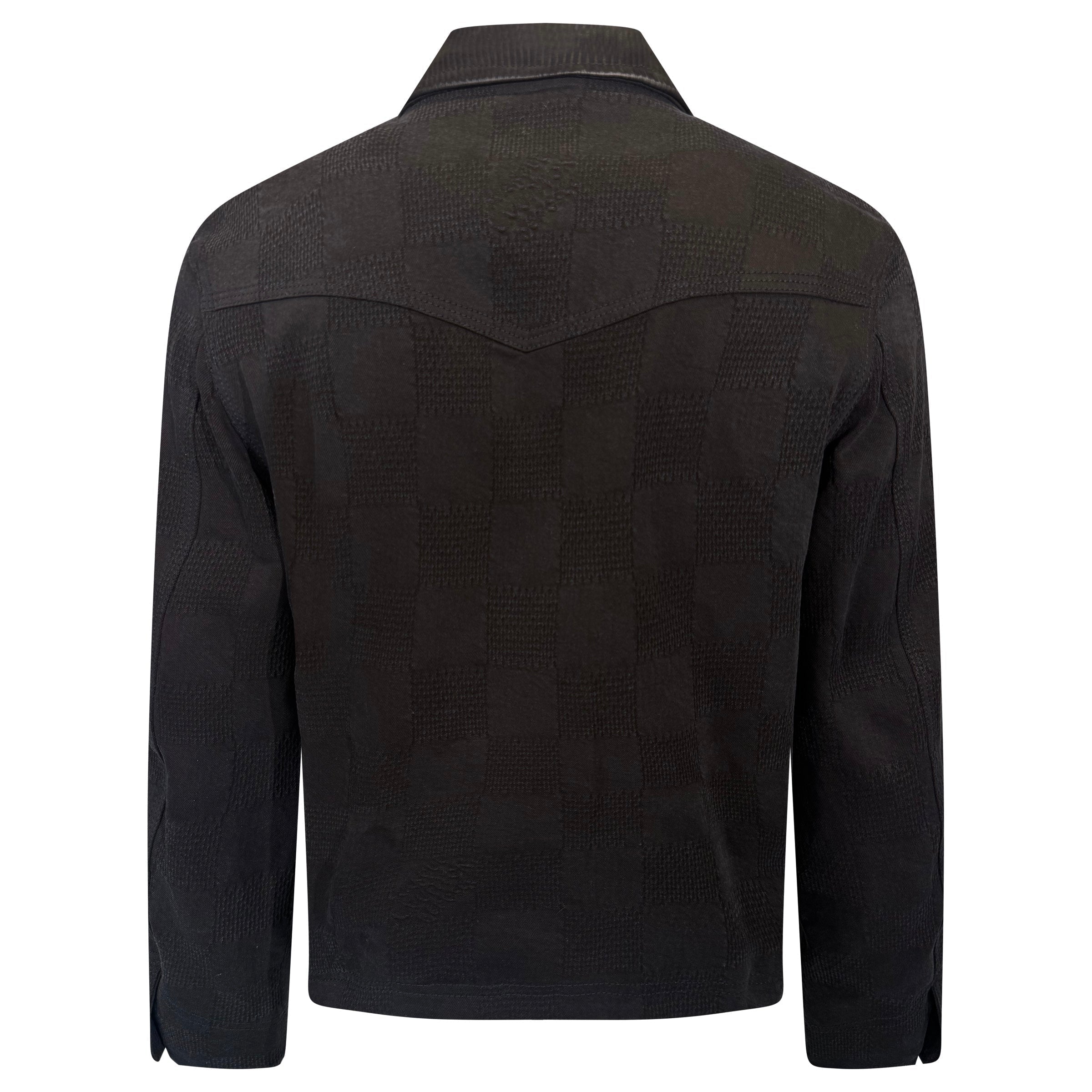 LOUIS VUITTON BLACK WORKER DAMIER JACKET - SMALL (Fits Medium) | PRE OWNED - Affluent ArchivesUsed HIGH END DESIGNER CLOTHING