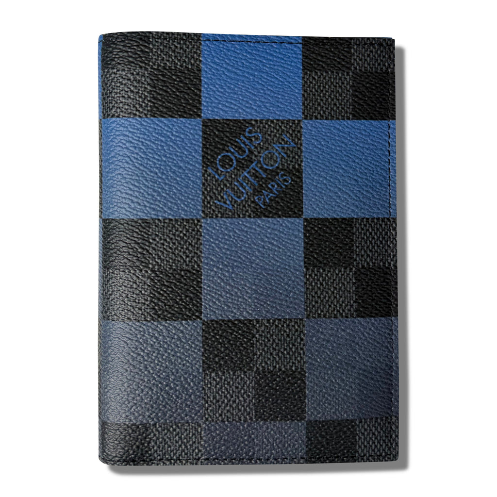 LOUIS VUITTON BLUE DAMIER GIANT BLUE PASSPORT CARDHOLDER - Affluent ArchivesUsed HIGH END DESIGNER CLOTHING