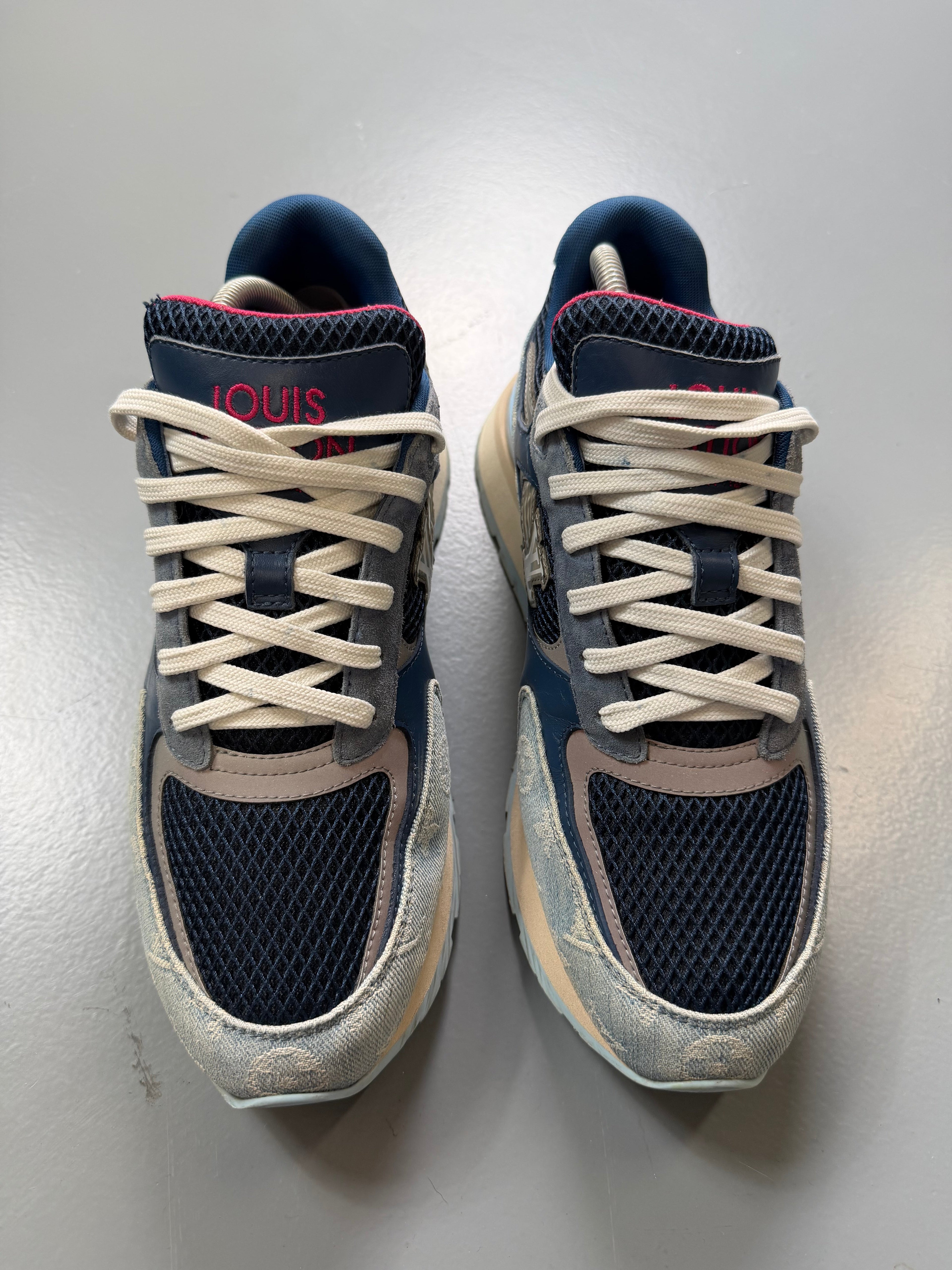LOUIS VUITTON BLUE DENIM RUNAWAY TRAINER - UK 7.5 (Fits 8.5) - Affluent ArchivesUsed HIGH END DESIGNER CLOTHING