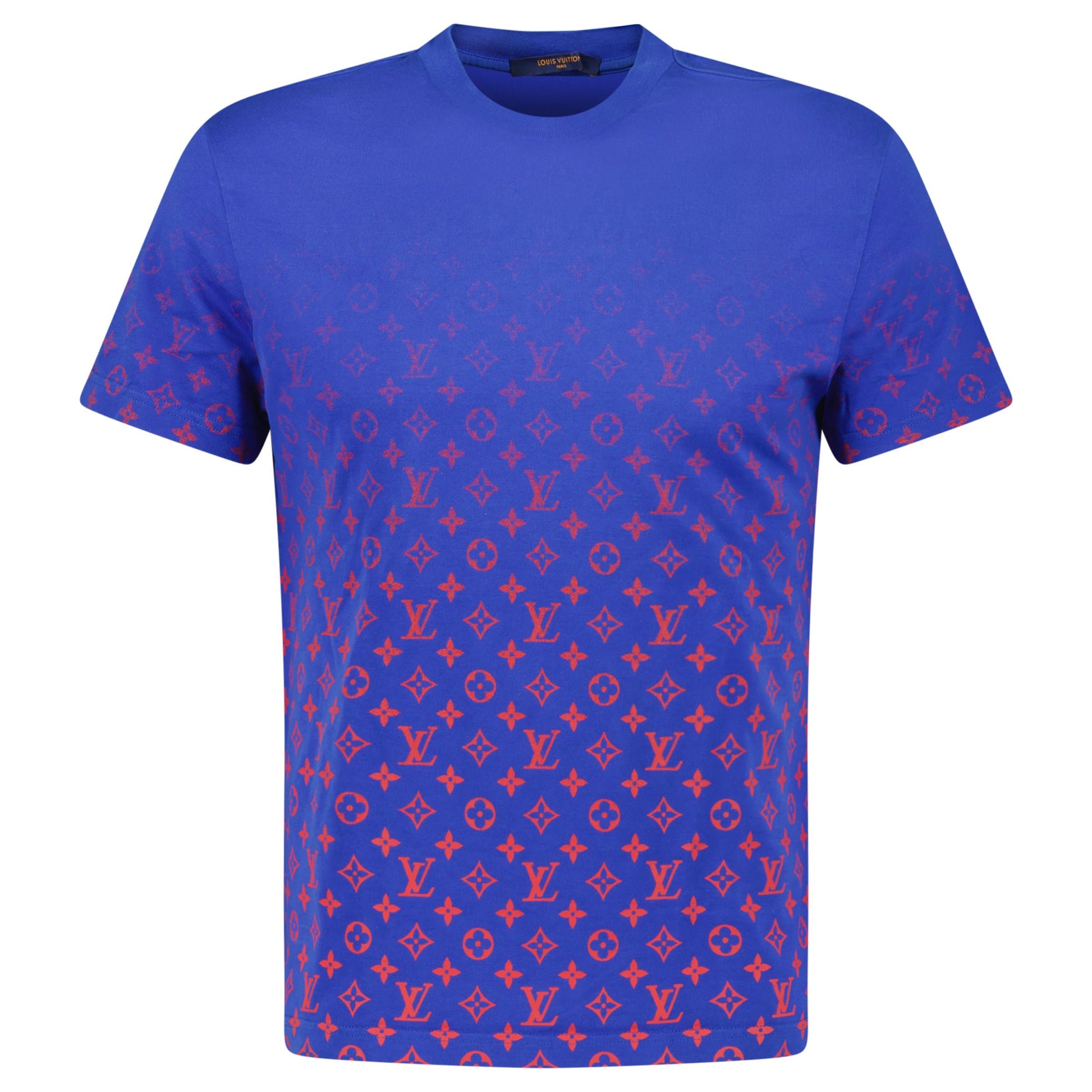 LOUIS VUITTON BLUE GRADIENT T SHIRT - SMALL - Affluent ArchivesUsed HIGH END DESIGNER CLOTHING
