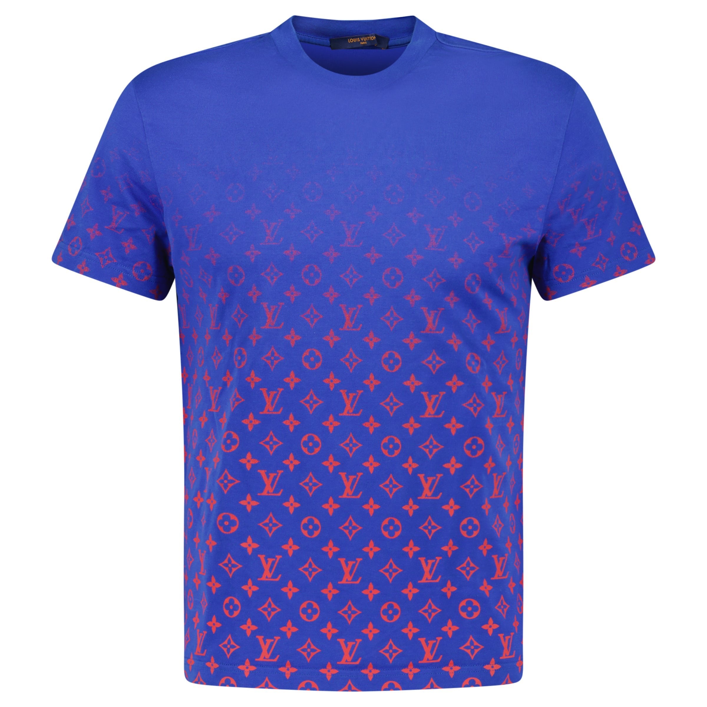 LOUIS VUITTON BLUE GRADIENT T SHIRT - SMALL - Affluent ArchivesUsed HIGH END DESIGNER CLOTHING