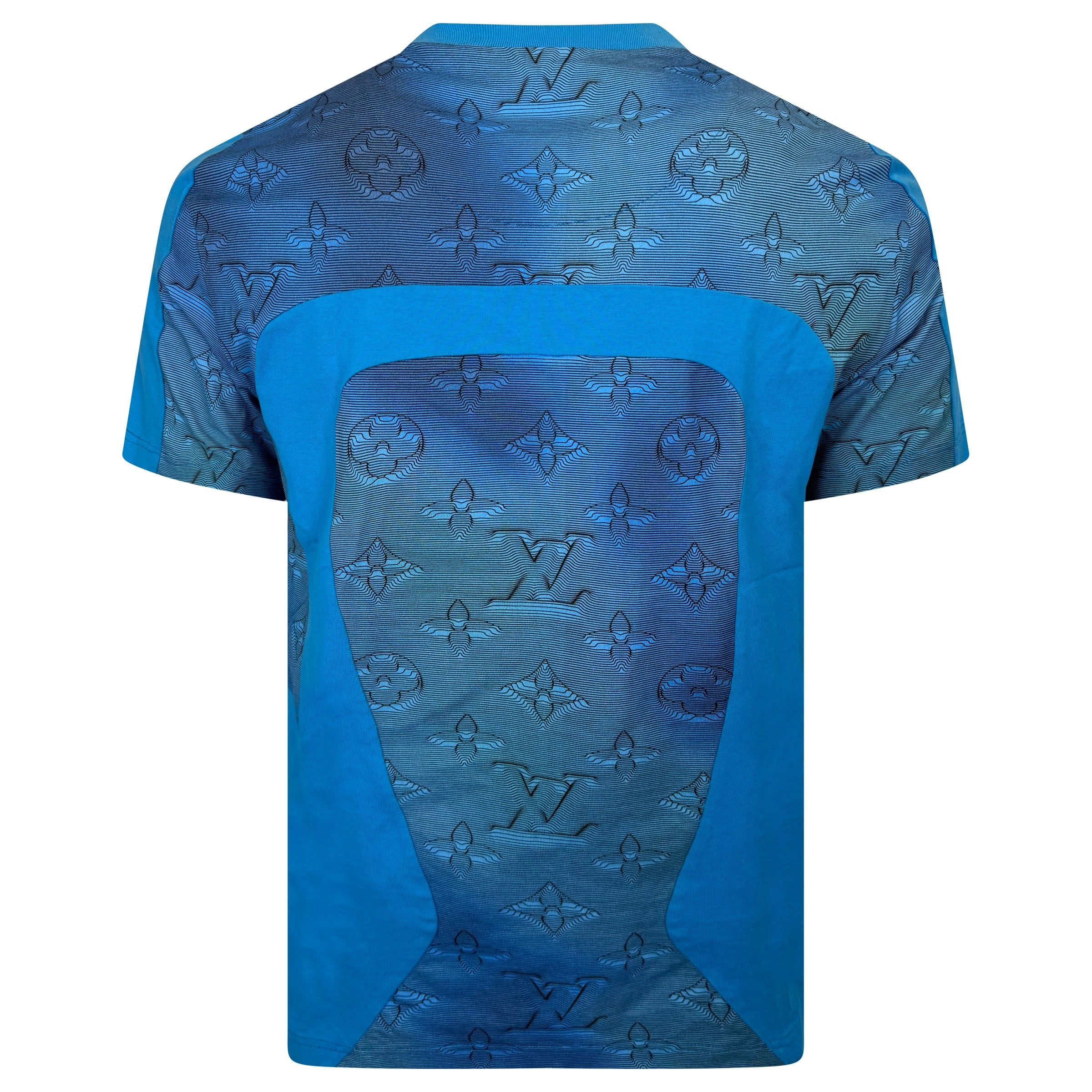 LOUIS VUITTON BLUE ILLUSION T SHIRT - XL - Affluent ArchivesUsed HIGH END DESIGNER CLOTHING