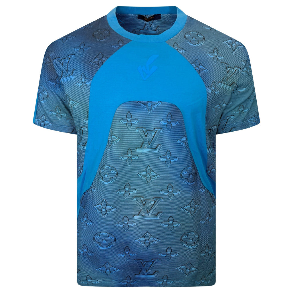 LOUIS VUITTON BLUE ILLUSION T SHIRT - XL - Affluent ArchivesUsed HIGH END DESIGNER CLOTHING