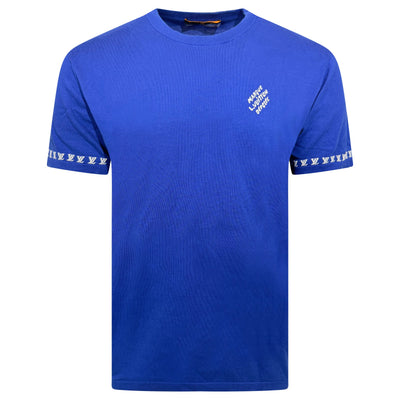 LOUIS VUITTON BLUE MARQUE DEPOSEE T SHIRT - LARGE | PRE OWNED - Affluent ArchivesUsed HIGH END DESIGNER CLOTHING