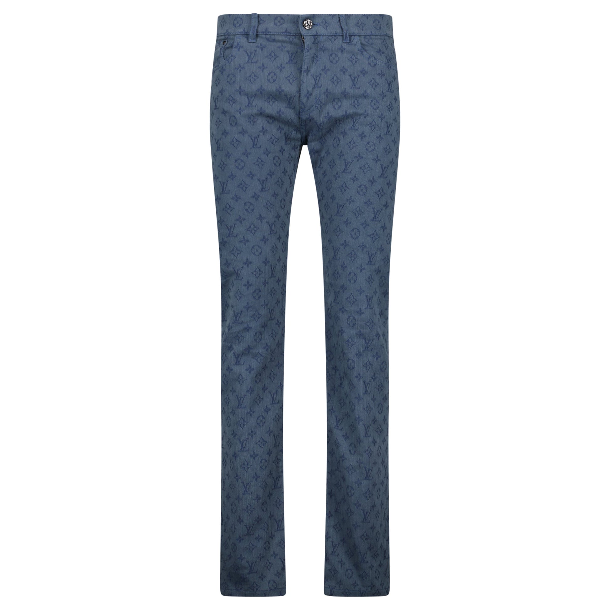 LOUIS VUITTON BLUE MONOGRAM JEANS - 30W / 32L - Affluent ArchivesUsed HIGH END DESIGNER CLOTHING