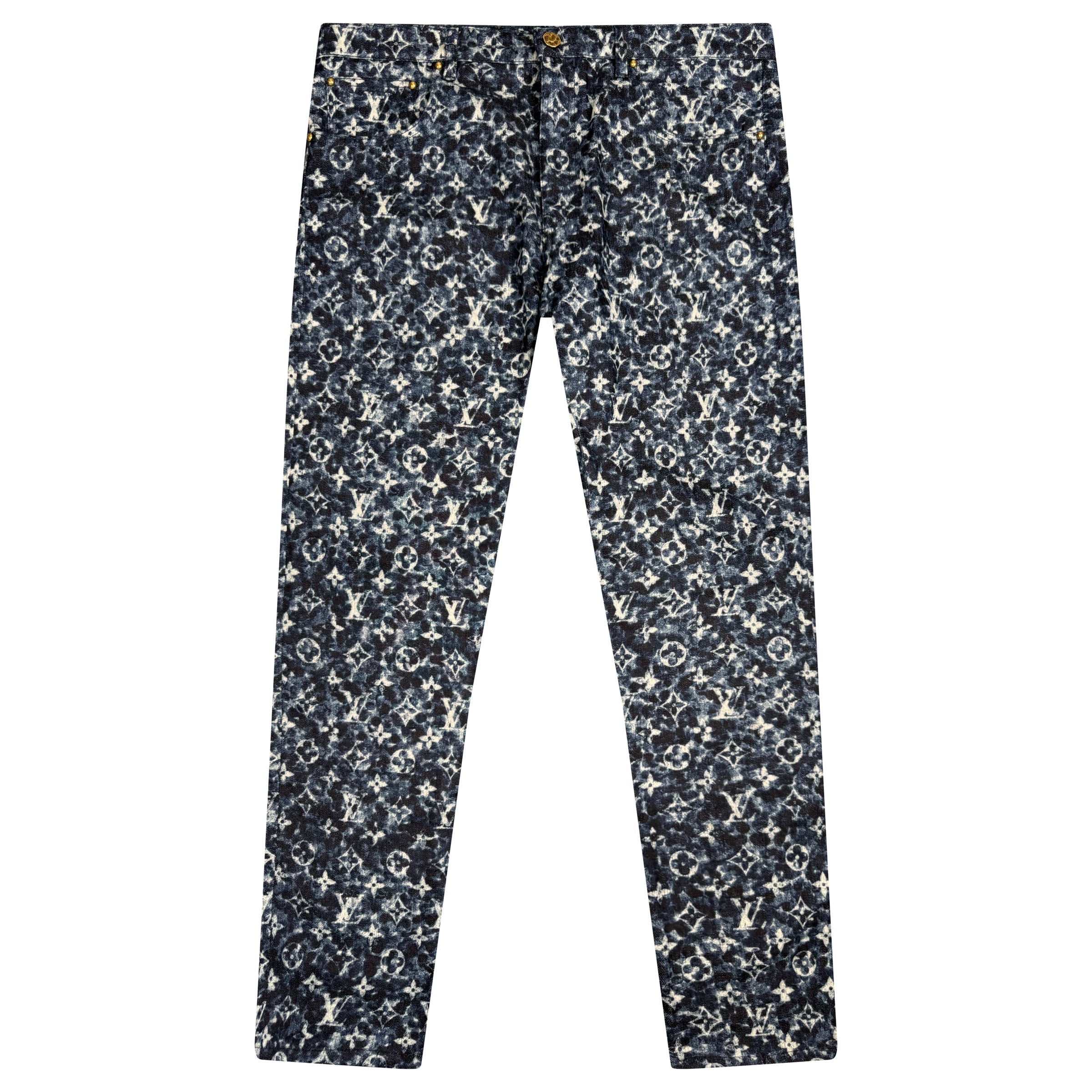 LOUIS VUITTON BLUE MONOGRAM JEANS - 33W / 31L - Affluent ArchivesUsed HIGH END DESIGNER CLOTHING