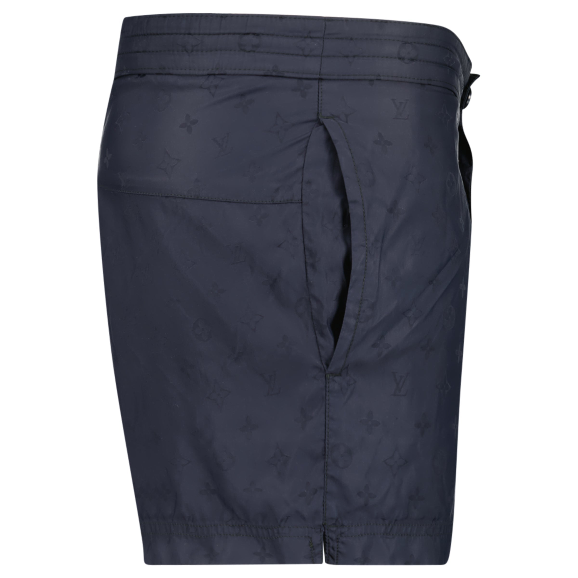 LOUIS VUITTON BLUE MONOGRAM SWIM SHORTS - SMALL | PRE OWNED - Affluent ArchivesUsed HIGH END DESIGNER CLOTHING