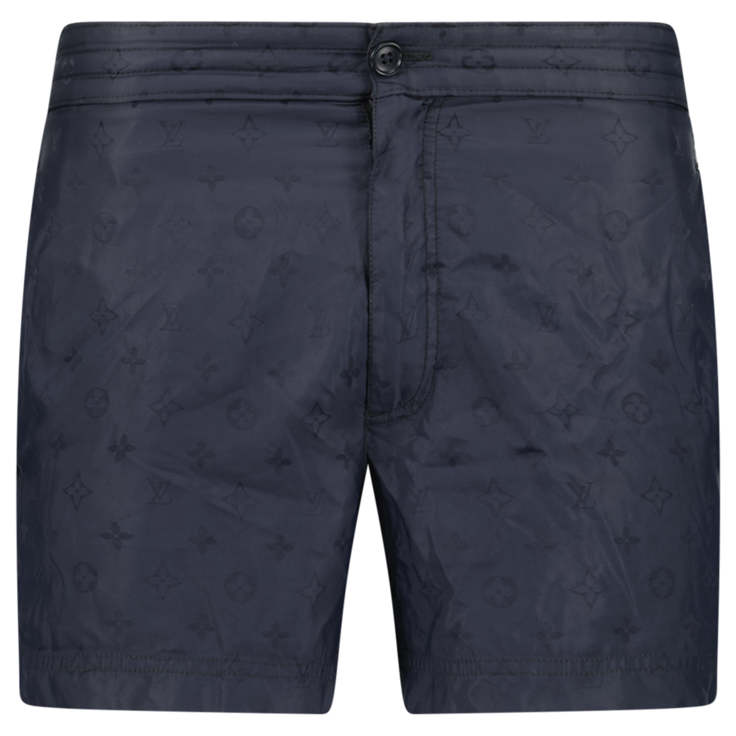 LOUIS VUITTON BLUE MONOGRAM SWIM SHORTS - SMALL | PRE OWNED - Affluent ArchivesUsed HIGH END DESIGNER CLOTHING