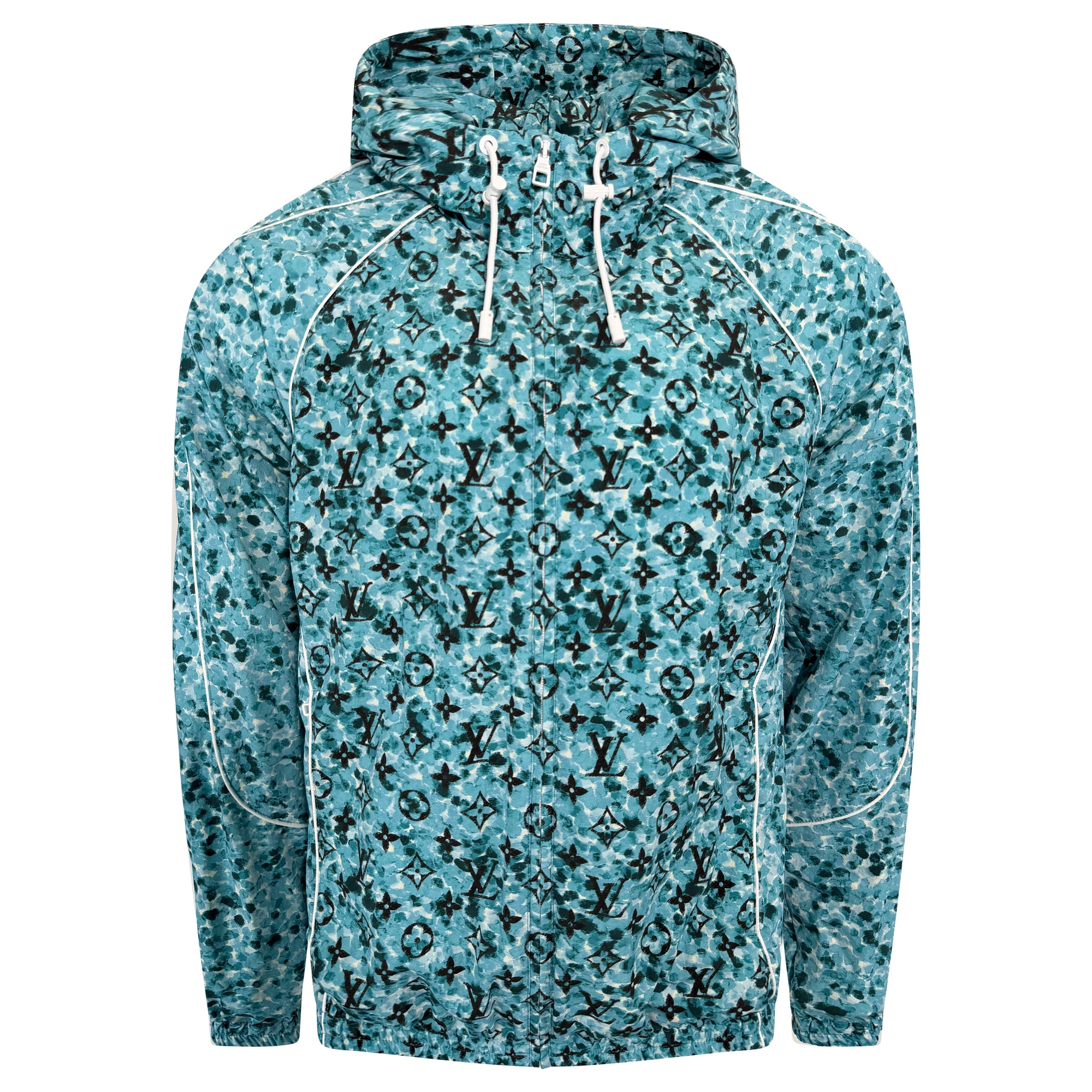 LOUIS VUITTON BLUE POINTILISSM WINDBREAKER - MEDIUM (Fits Large) | PRE OWNED - Affluent ArchivesUsed HIGH END DESIGNER CLOTHING