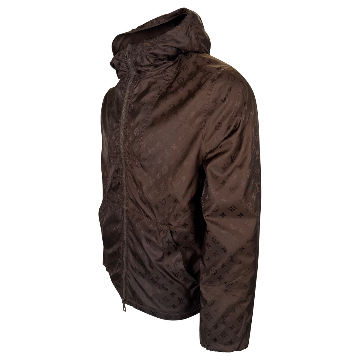 LOUIS VUITTON BROWN MONOGRAM REVERSIBLE JACKET - LARGE (50) | PRE OWNED - Affluent ArchivesUsed HIGH END DESIGNER CLOTHING