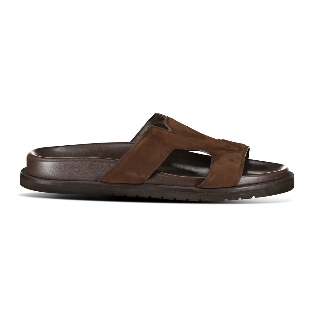 LOUIS VUITTON BROWN SUEDE SANDAL - UK 9 (Fit 10) - Affluent ArchivesUsed HIGH END DESIGNER CLOTHING