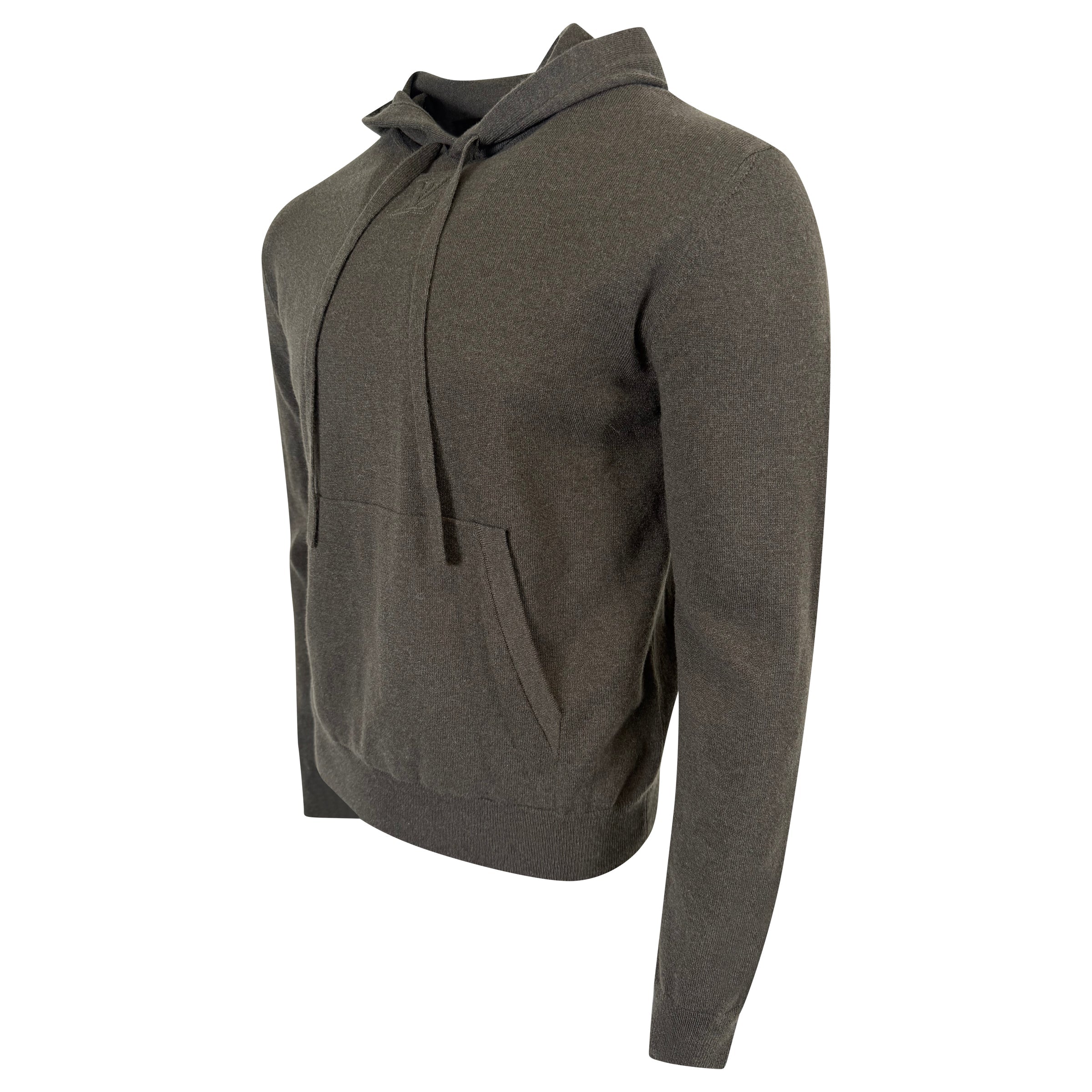 LOUIS VUITTON CASHMERE HOODIE GREY - SMALL | PRE OWNED - Affluent ArchivesUsed HIGH END DESIGNER CLOTHING